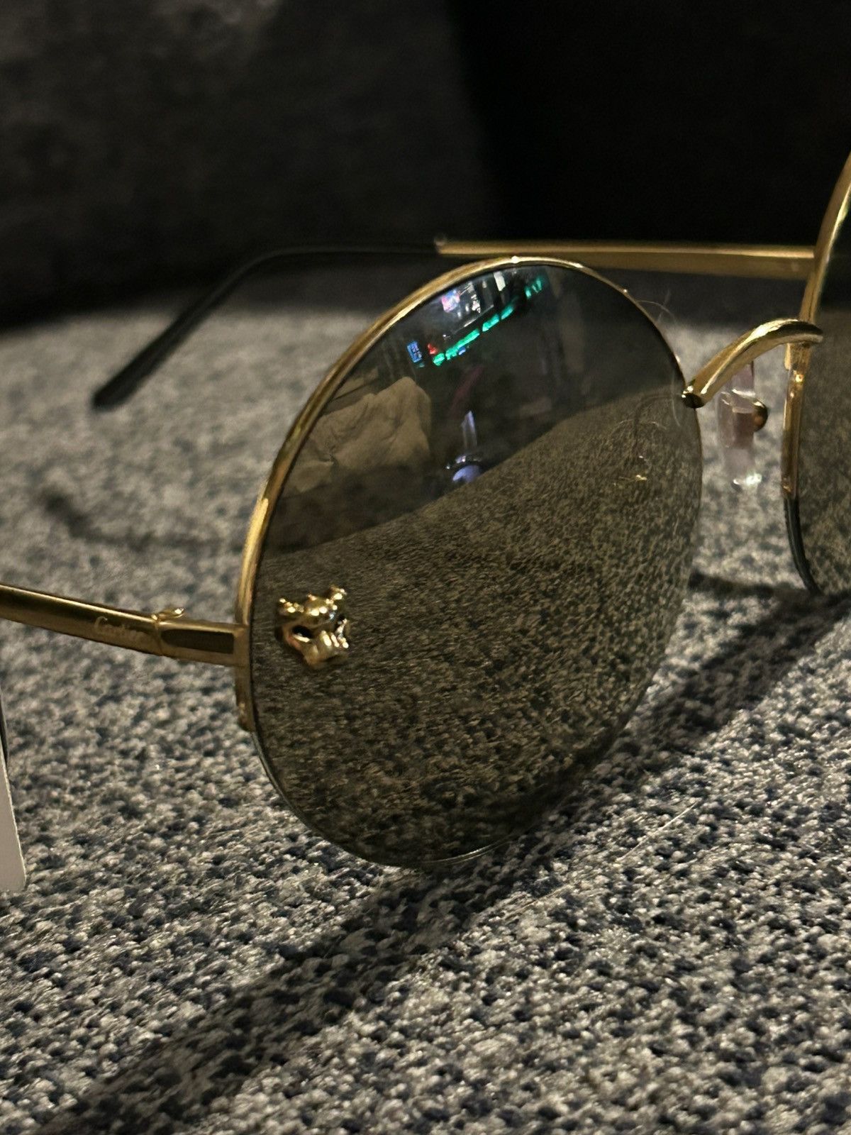 Cartier Cartier Panthère CT0022S 002 Gold Rimless Round 58mm Size ONE SIZE - 4 Thumbnail