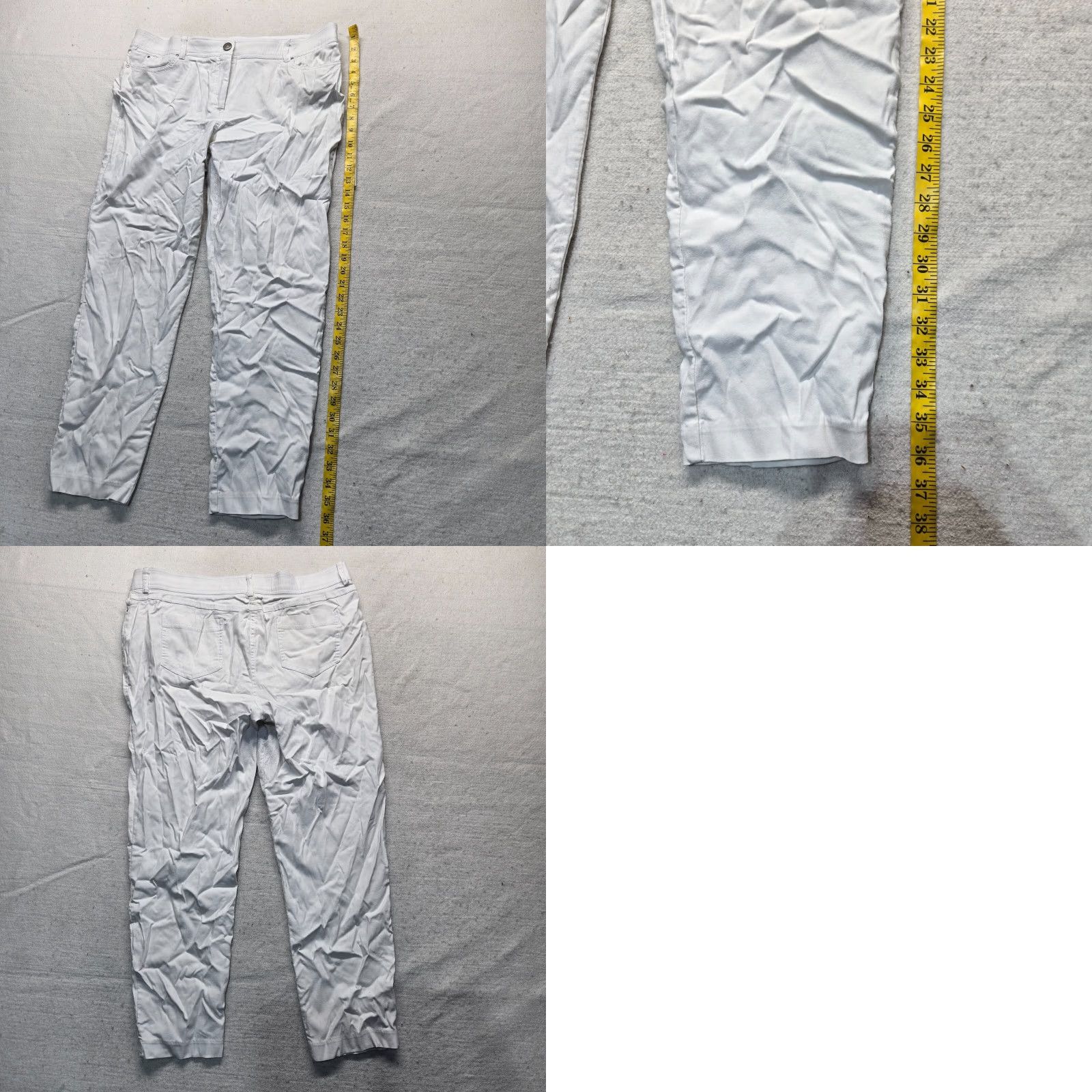 Vintage VINTAGE Retrology Women's Chino Pants Cropped Tapered Leg Solid White Size 16 Casual Size 38" / US 16 / IT 52 - 8 Thumbnail