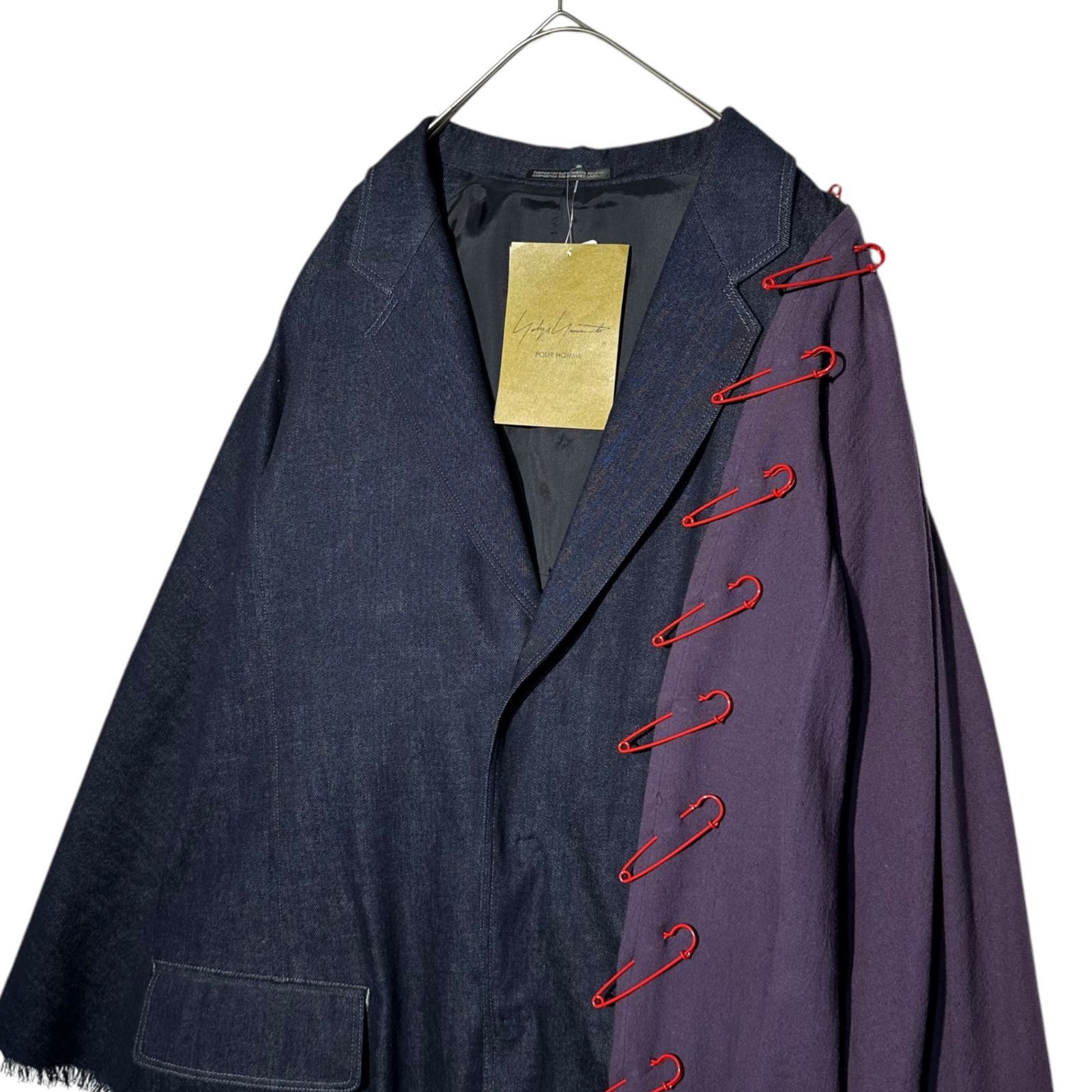 Yohji Yamamoto POUR HOMME 24ss runway wear safety pin jacket HS-345-813 Size US M / EU 48-50 / 2 - 2 Thumbnail
