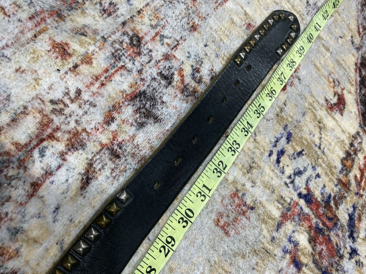 Lee Lee Mr Black Leather Black Belt Studded Metal Pyramid Size 36 - 5 Thumbnail