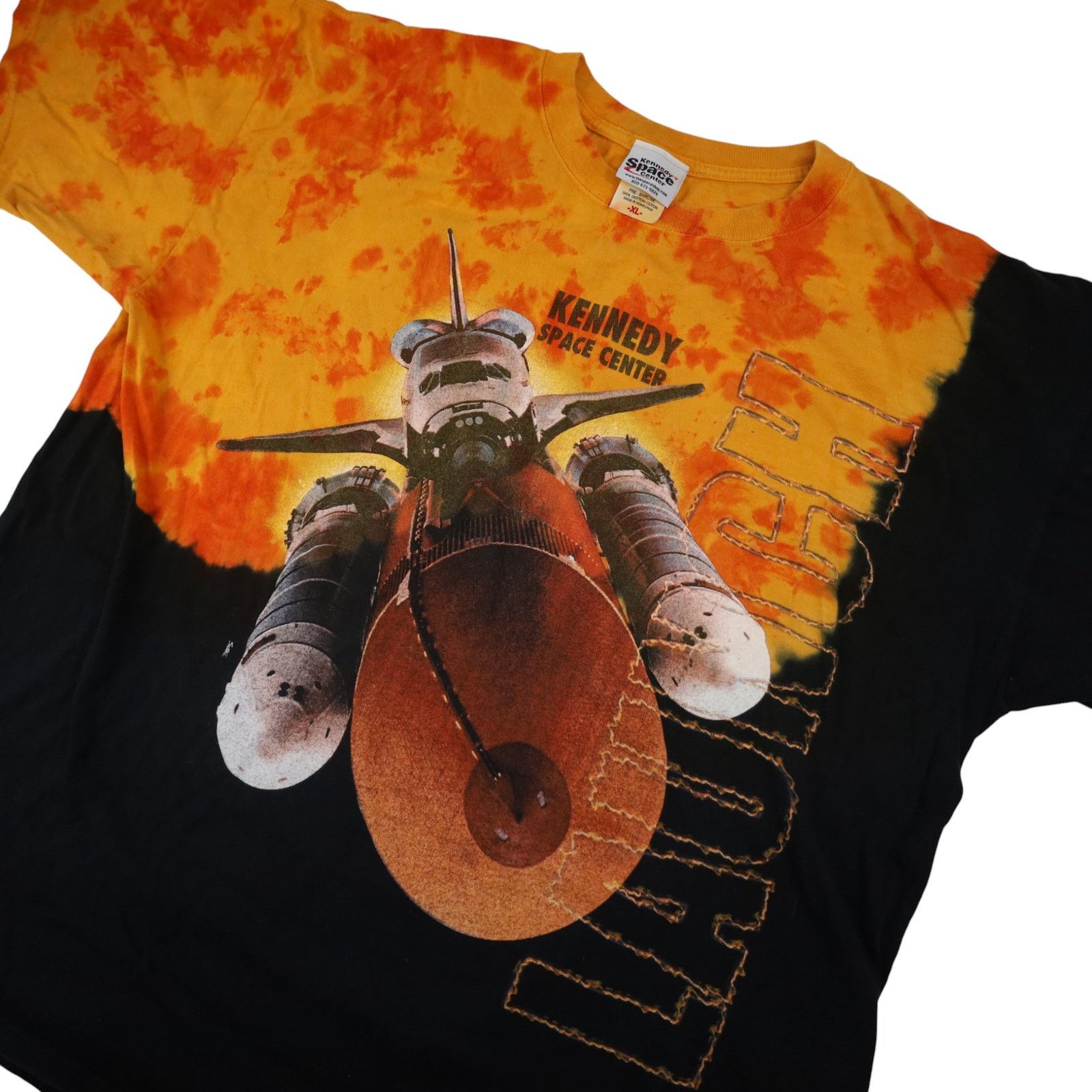 Vintage Vintage Y2k Kennedy Space Center Tie Dye Space Ship T Shirt Size US XL / EU 56 / 4 - 2 Thumbnail