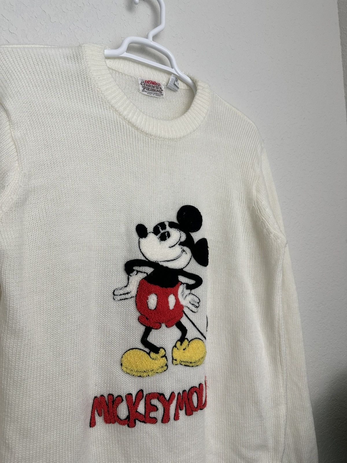 Disney VNTG 70s Disney Character Fashions Mickey Mouse Knit Sweater Size US L / EU 52-54 / 3 - 4 Thumbnail