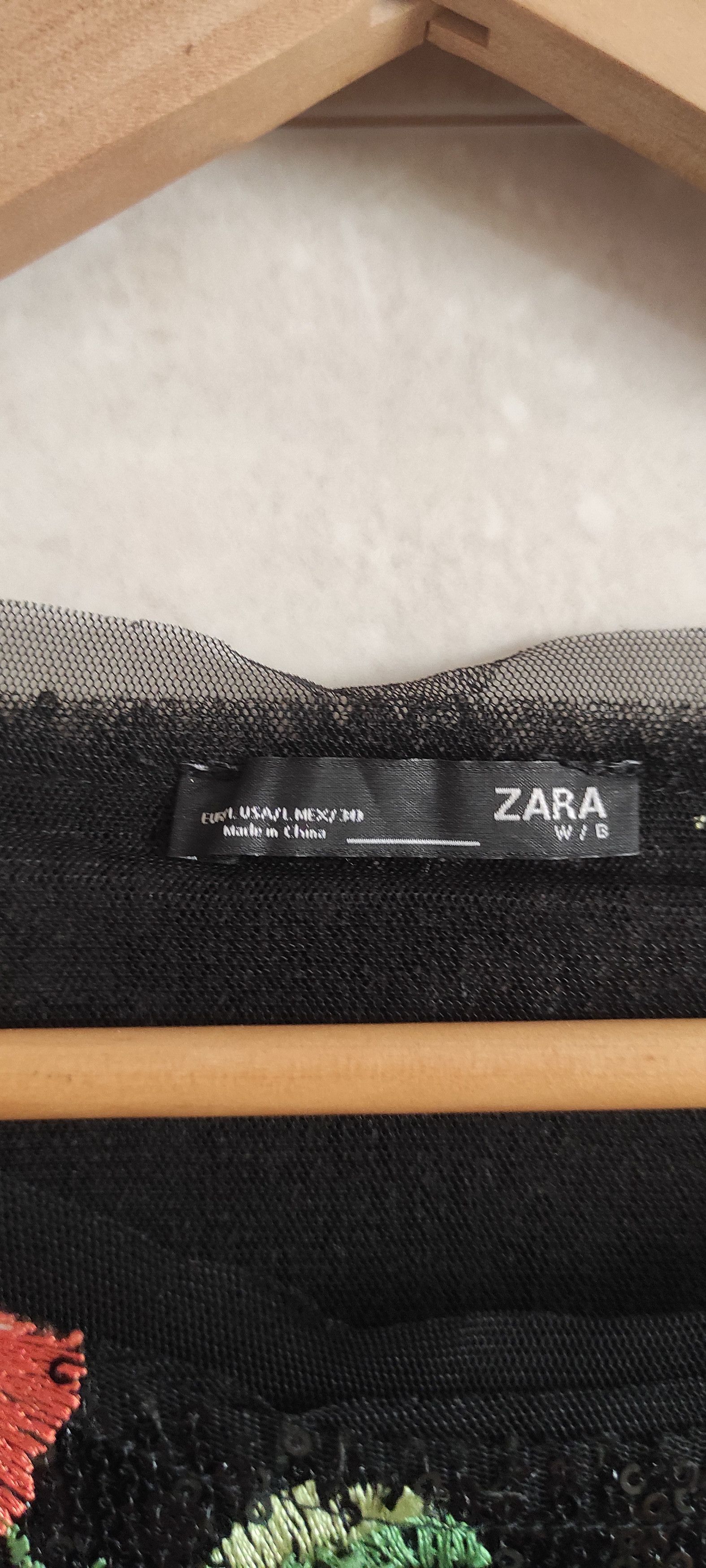 Zara ZARA Sequin Embroidered Flowers Short Sleeve Party Dress Size L / US 10 / IT 46 - 8 Thumbnail