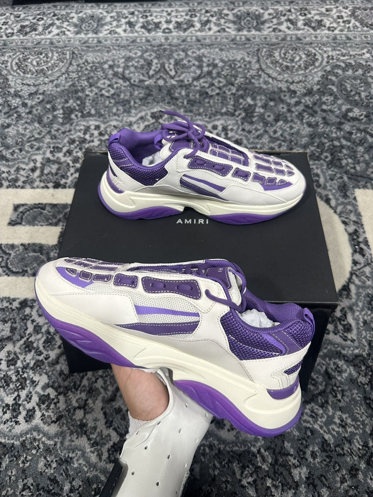 Amiri Brand New Amiri Bone Runner Size 12US/45EU Size US 12 / EU 45 - 3 Thumbnail