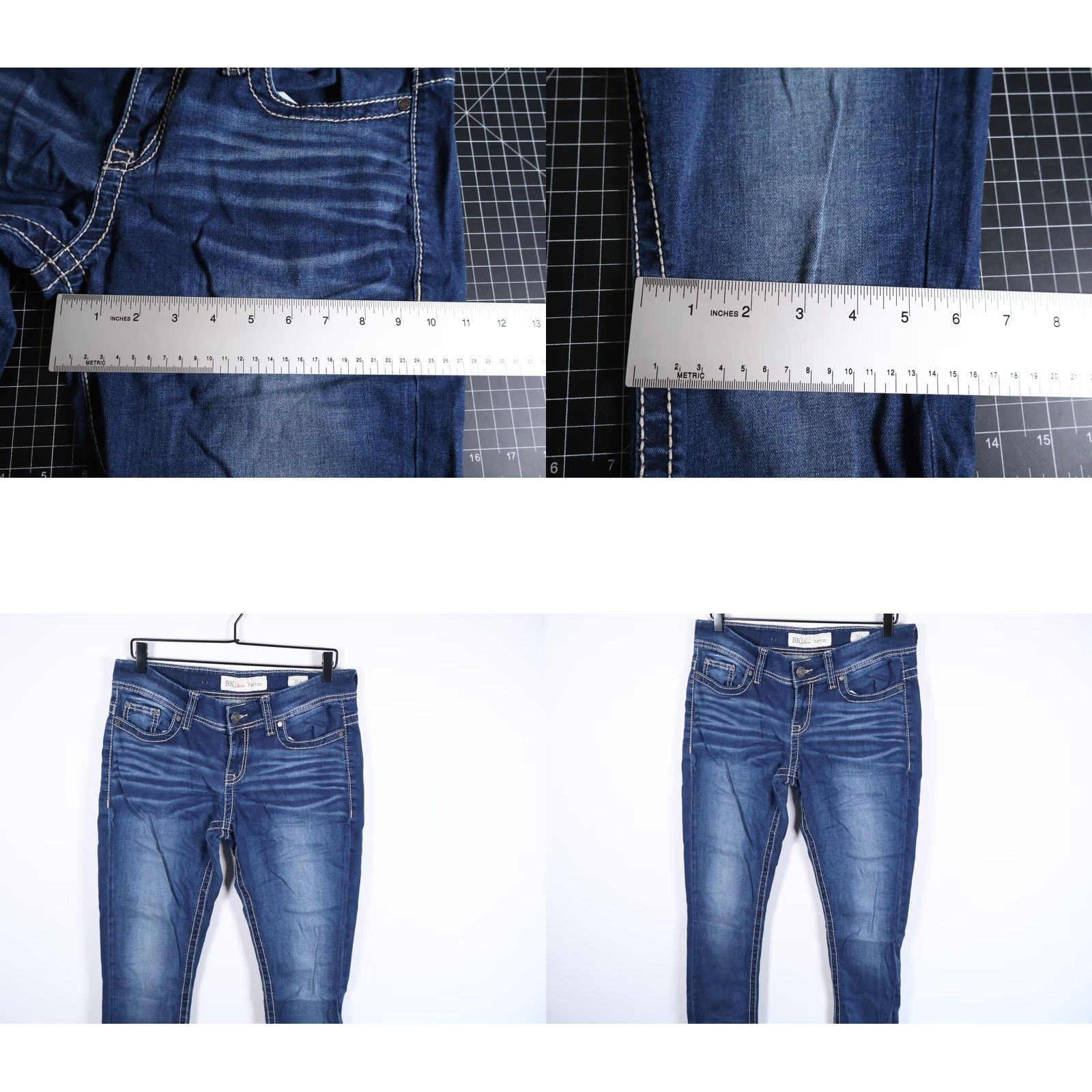 Vintage BKE Payton Jeans Women's 34 x 32 Denim Low Rise Skinny Stretch Blue 5-Pocket Design Slim Regular Cotton-Lycra Zip Fly Mens? Size 24" / US 00 / IT 34 - 9 Thumbnail