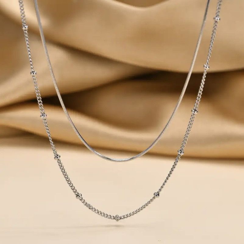 Other Dainty Double Satellite Chain Necklace Size ONE SIZE - 1 Thumbnail