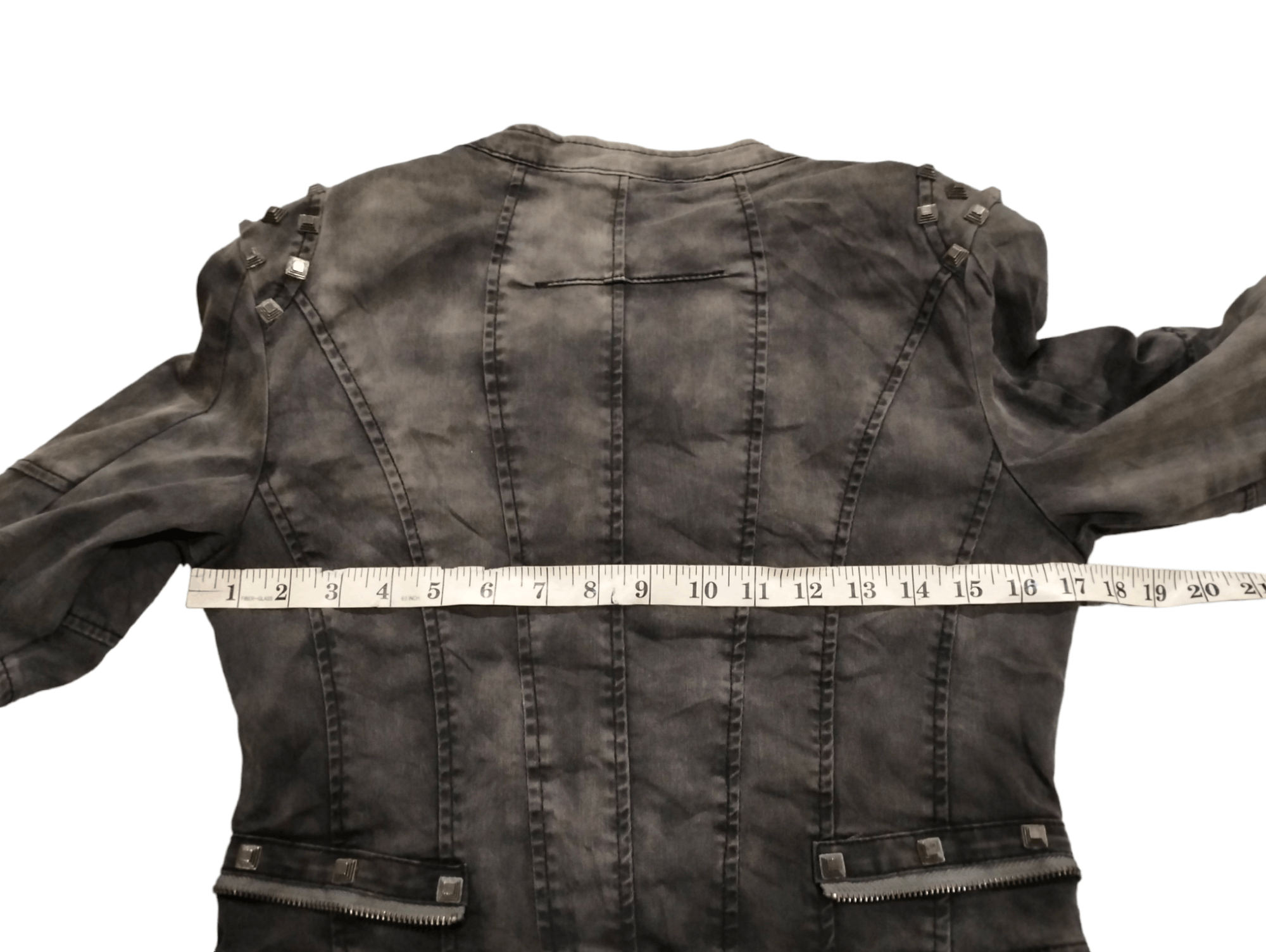 Japanese Brand RARE💥Echolove Zippers and Studs Black Washed Denim Jacket Size S / US 4 / IT 40 - 24 Thumbnail