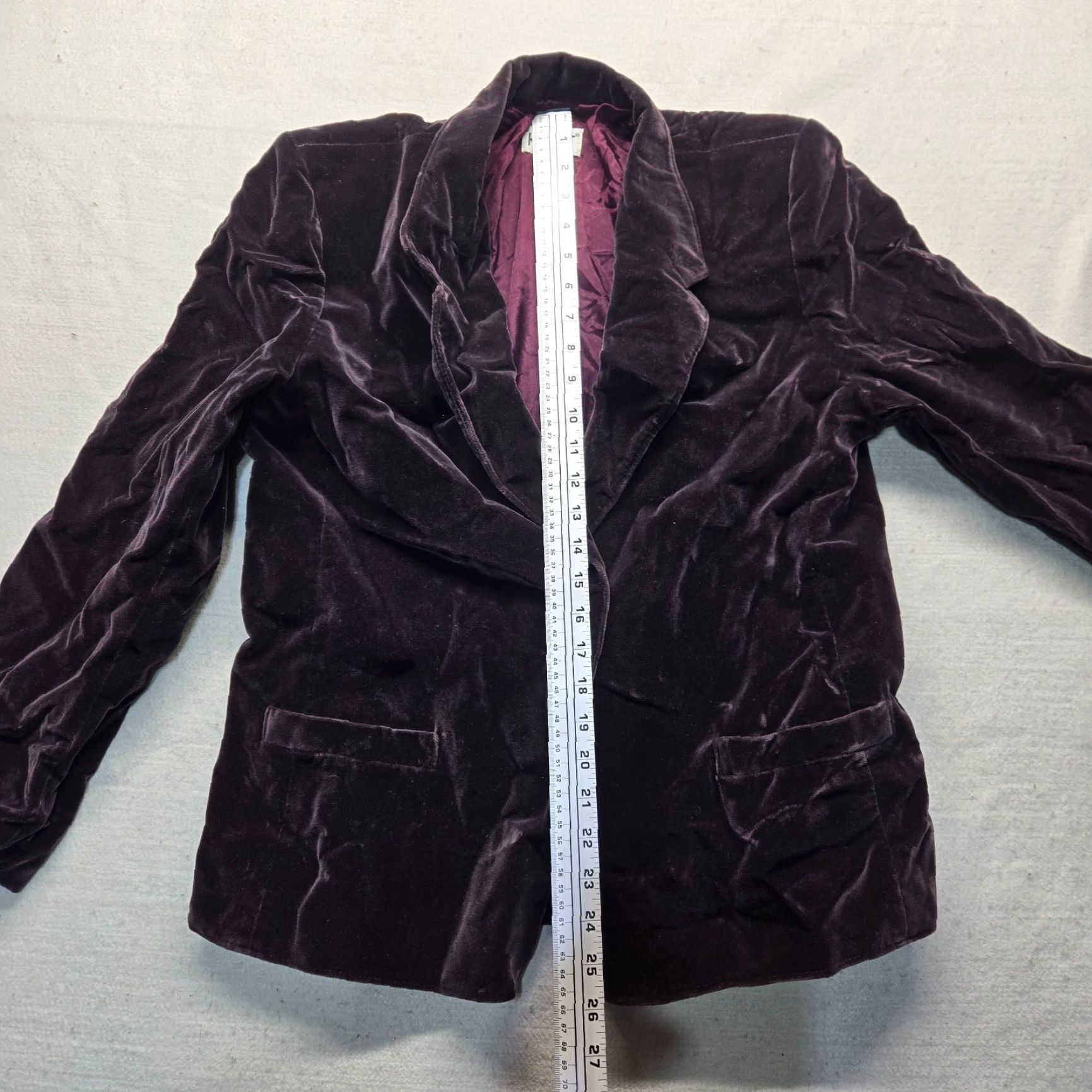 Vintage Koret Of California Jacket Burgundy Velvet Womens Blazer with Pockets Vintage M Size M / US 6-8 / IT 42-44 - 7 Thumbnail