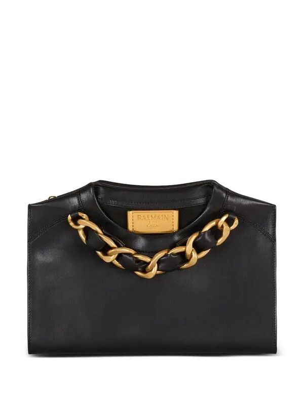 Balmain o1s1wg111225 Size:OS/Leather Clutch in Black Size ONE SIZE - 1 Thumbnail