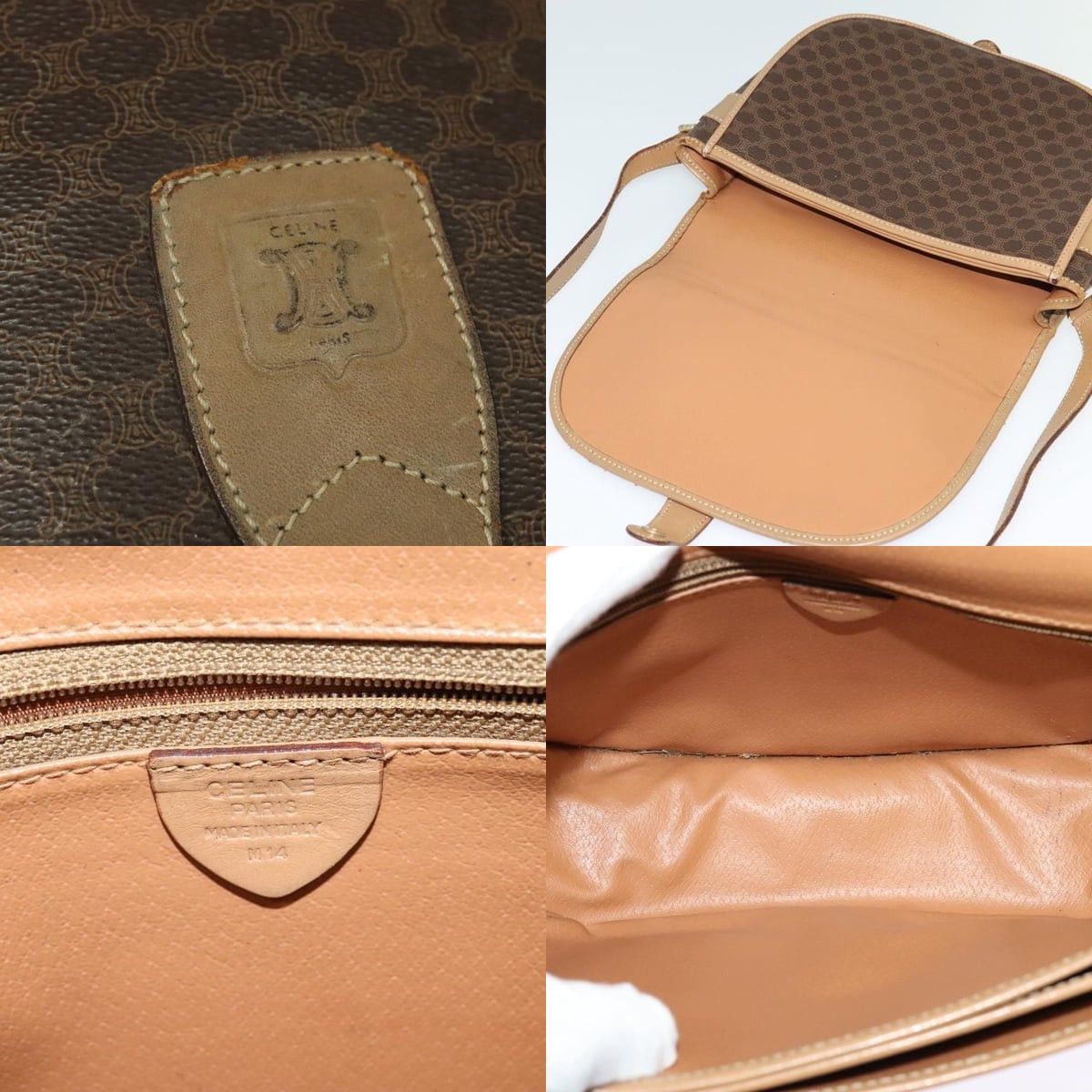 Celine CELINE Macadam Canvas Shoulder Bag Pvc Leather Brown Gold Size ONE SIZE - 11 Thumbnail