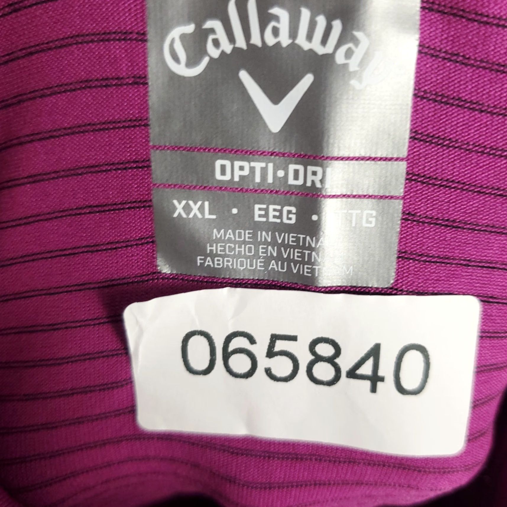 Callaway Callaway Polo Shirt Mens 2XL Purple Striped Opti Dri Fit Golf Short Sleeve Polo Shirt Size US XXL / EU 58 / 5 - 7 Thumbnail
