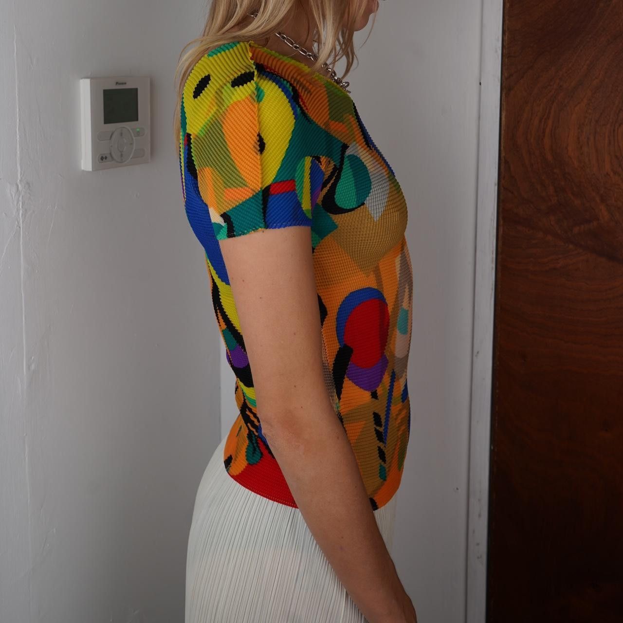 Issey Miyake Issey Miyake Me Multicoloured Short Sleeve Top Size ONE SIZE - 4 Thumbnail