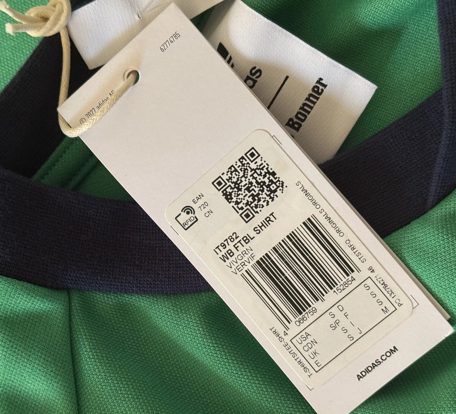 Adidas × Wales Bonner ADIDAS X WALES BONNER FOOTBALL TEE VIVID GREEN IT9782 SZ S Size US S / EU 44-46 / 1 - 6 Thumbnail