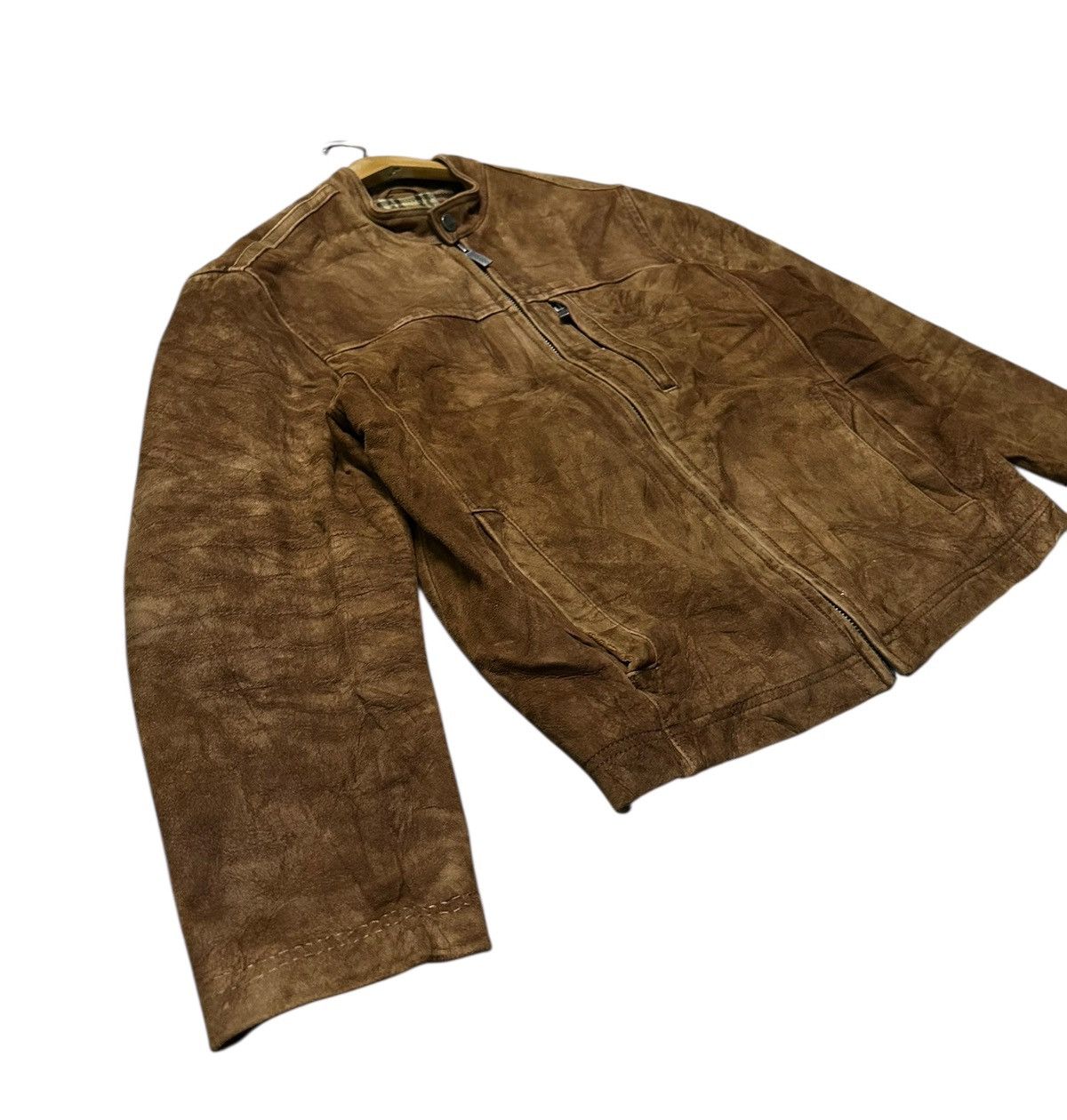 Leather Bernardo lamb leather motorcycle jacket in brown. Size US M / EU 48-50 / 2 - 5 Thumbnail