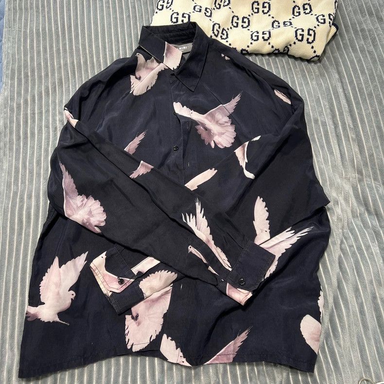 Amiri Amiri Silk acetate and peace pigeon long-sleeved shirt 2501 Size US S / EU 44-46 / 1 - 8 Thumbnail