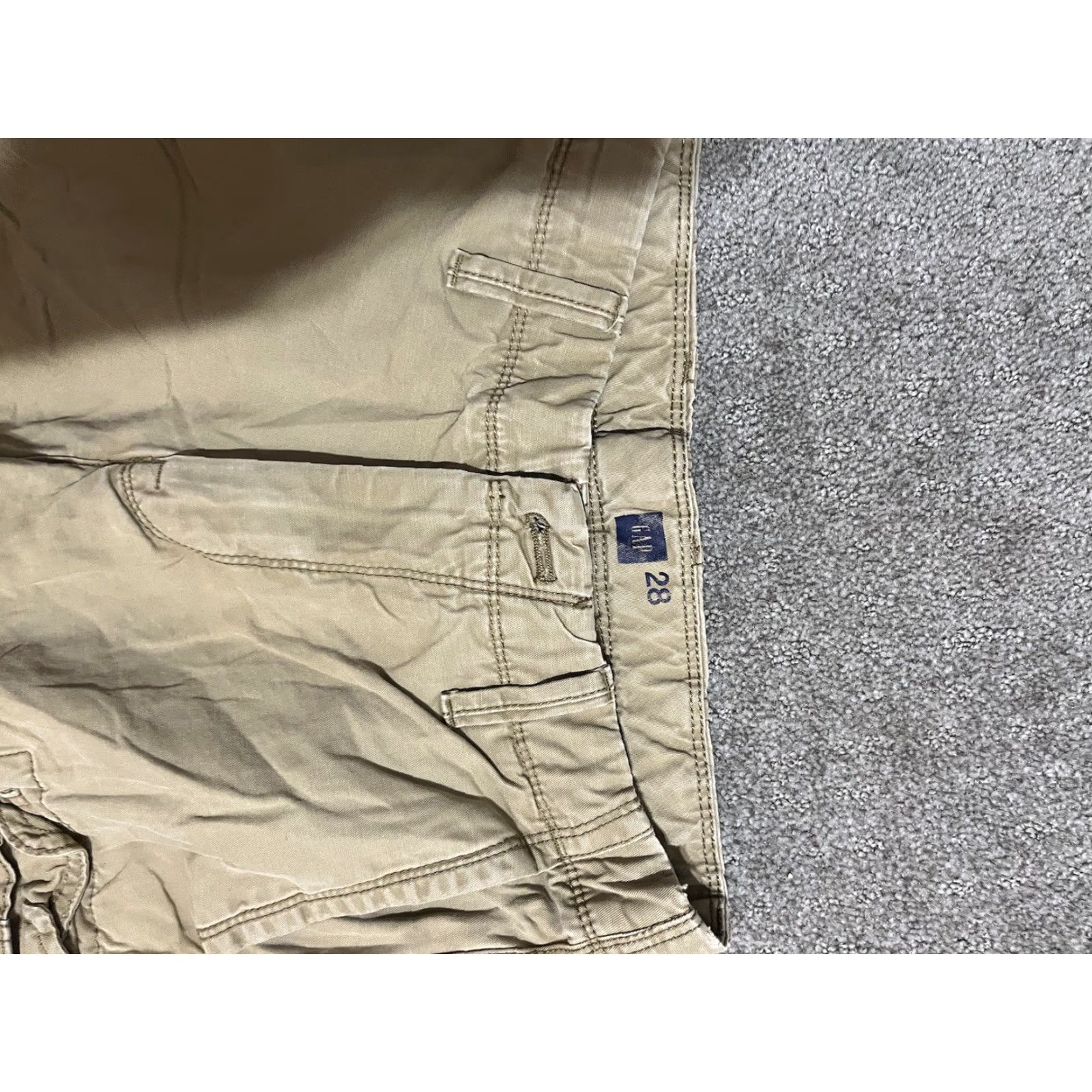 Gap VINTAGE Gap Cargo Shorts Men 28 Beige Khaki Zip Fly Drawstring Pockets 28 Regular Cotton Workwear Mens Size US 28 / EU 44 - 3 Thumbnail