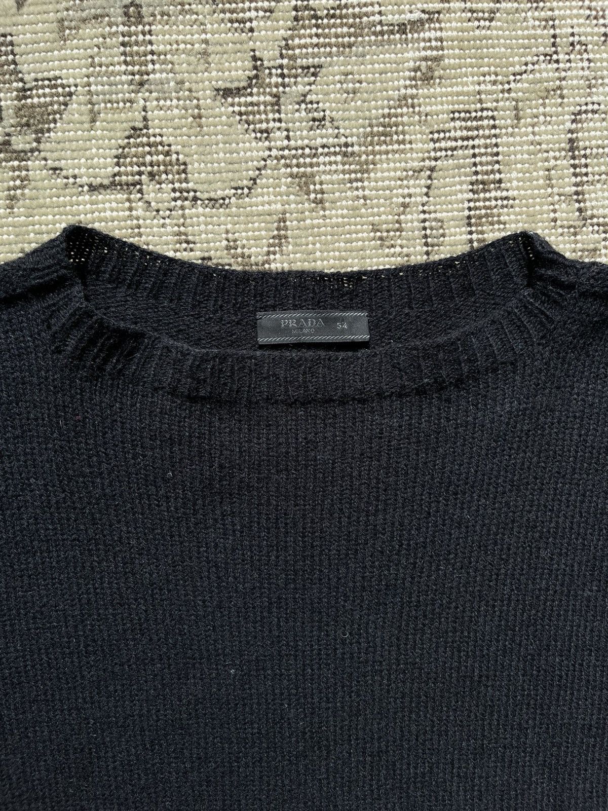 Prada Prada 2018 Black Oversized Sweater With Colourful Stripes Size US L / EU 52-54 / 3 - 4 Thumbnail