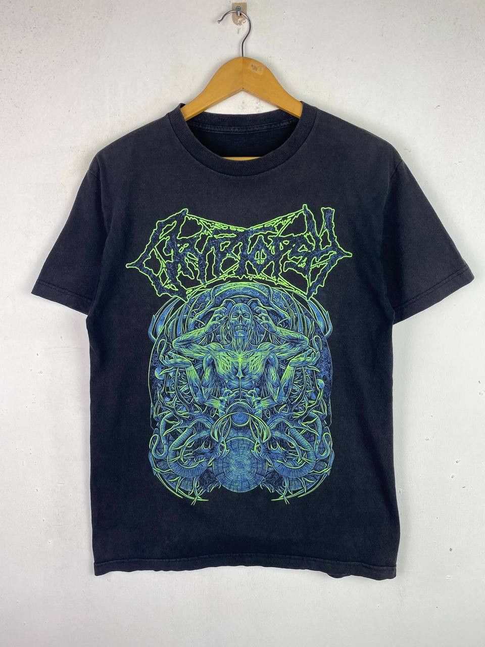 image of Band Tees x Rock Band Vintage Cryptopsy Death Metal Band Missing Tag in Faded Black (Size Medium)