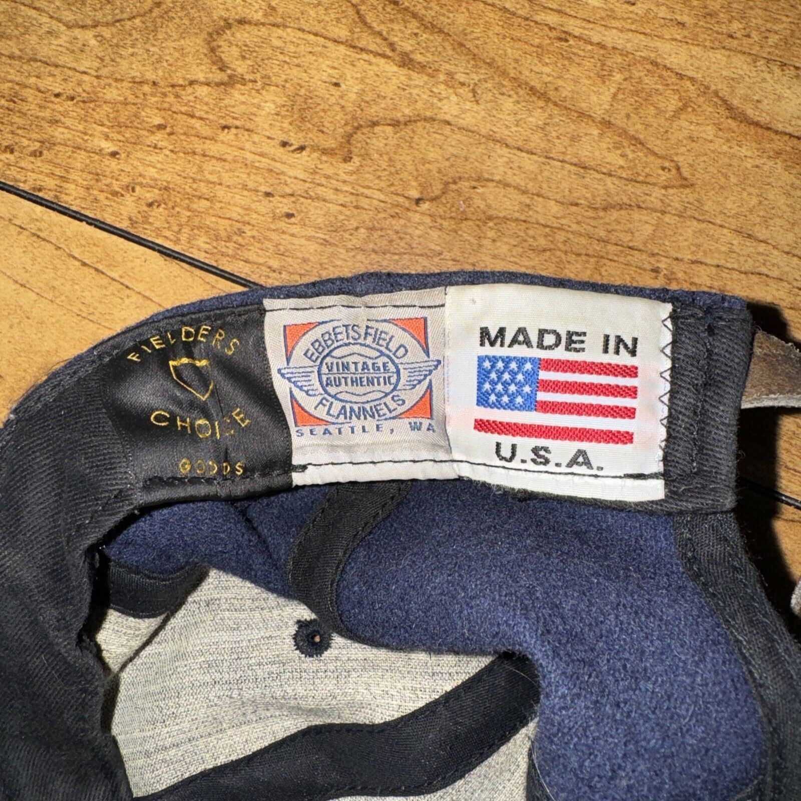 Japanese Brand × Vintage Wool Fielders Choice Strap Back Navy Blue Adjustable Hat USA Size ONE SIZE - 2 Thumbnail