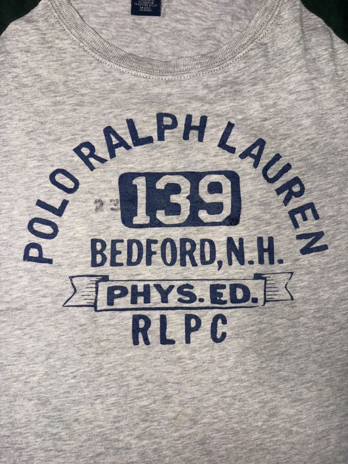 Polo Ralph Lauren VTG Polo Ralph Lauren Raglan RingerTee Bedford N.H Phys Ed Size US M / EU 48-50 / 2 - 8 Thumbnail