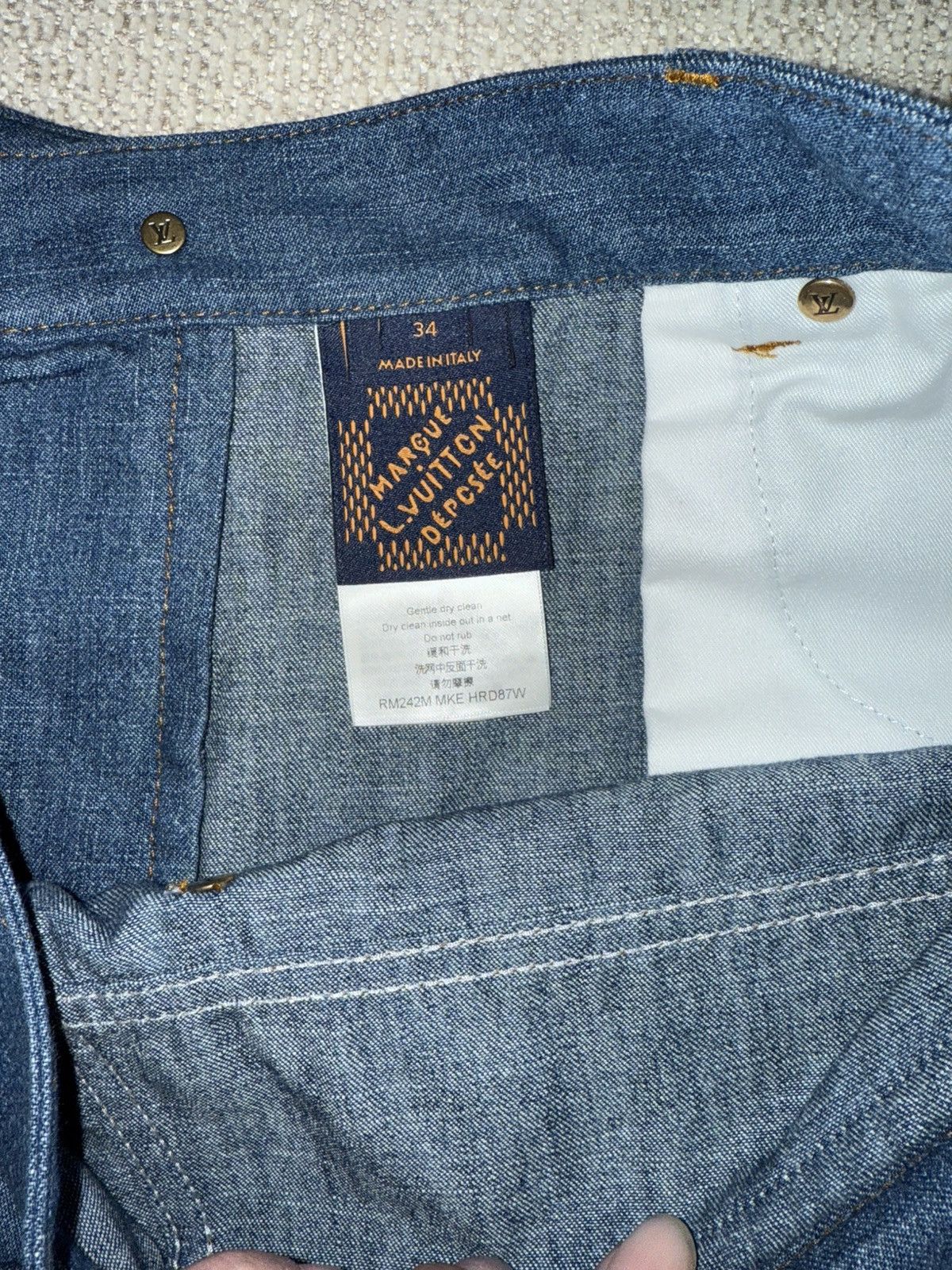 Louis Vuitton LOUIS VUITTON -COTTON CHAMBRAY ROPE LOGO SHORTS "INDIGO" Size US 34 / EU 50 - 6 Thumbnail