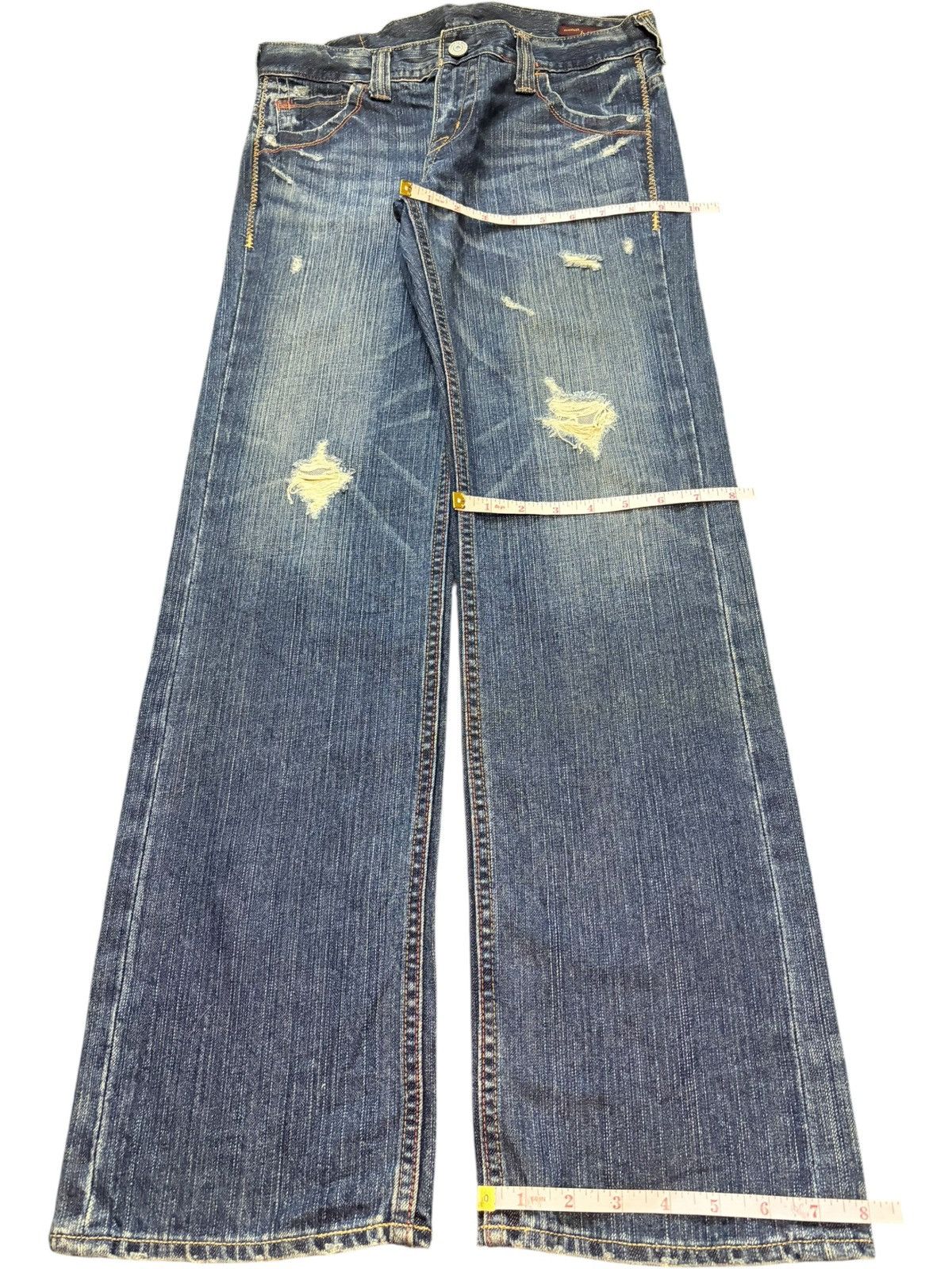 Diesel Vintage Japanese Brand Buckle Back Distress Loose Jeans Size 30" / US 8 / IT 44 - 8 Thumbnail
