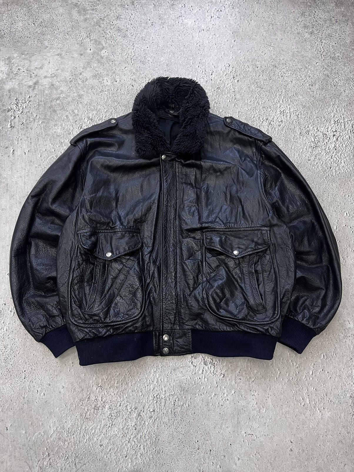 SALE✅✅90s PUNK Real Leather AVIATION Jacket Avant Garde