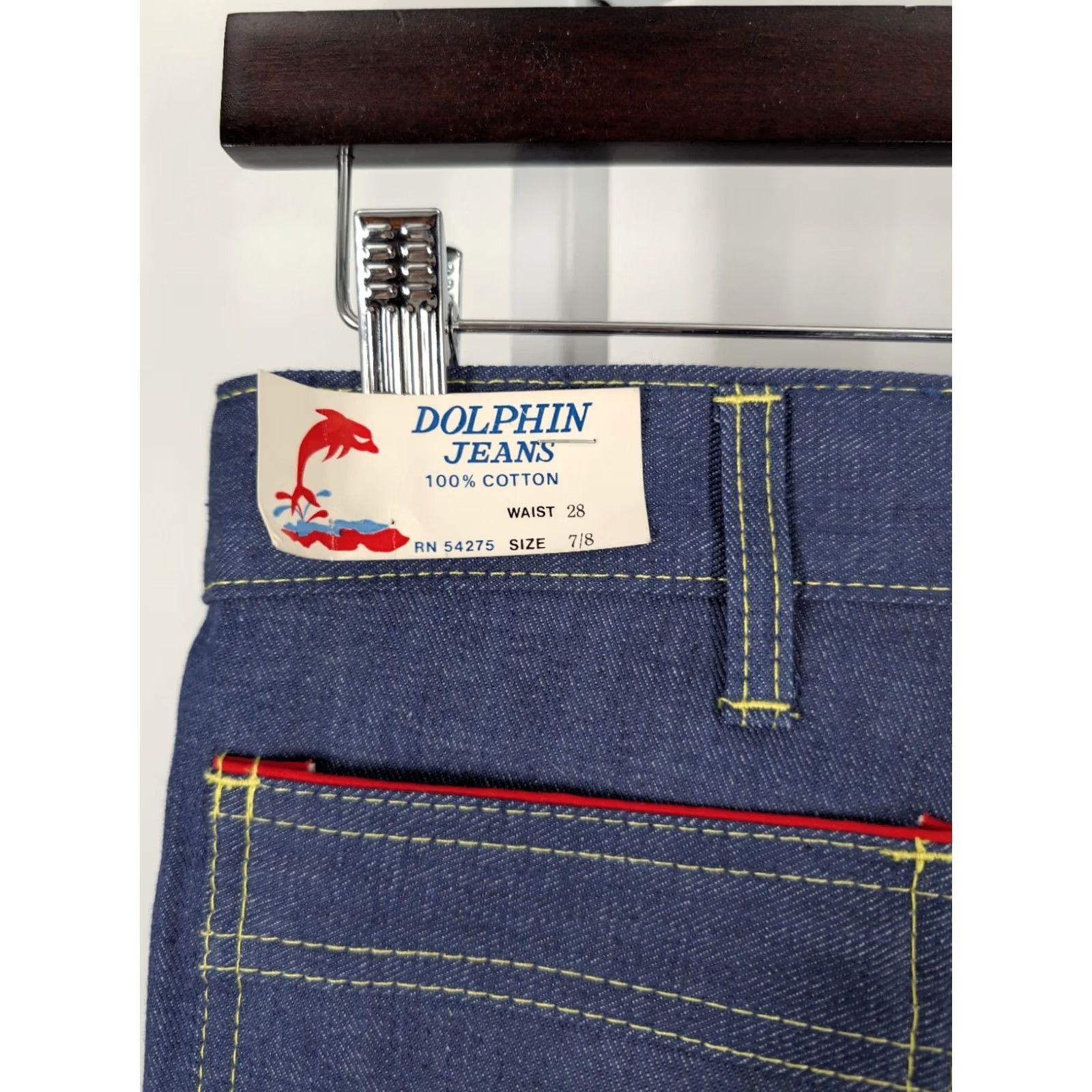 Bell VINTAGE Dolphin Jeans Denim Jeans 70s Bell Bottom Hippy NWT 28 31 Flare Rockabilly Blues Size 28" / US 6 / IT 42 - 5 Thumbnail