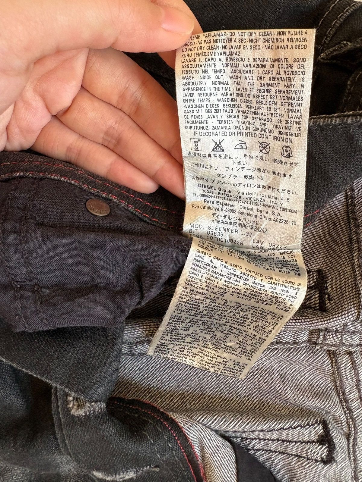Diesel Vintage Diesel Sleenker Faded Wash Black Jeans Size US 30 / EU 46 - 11 Thumbnail