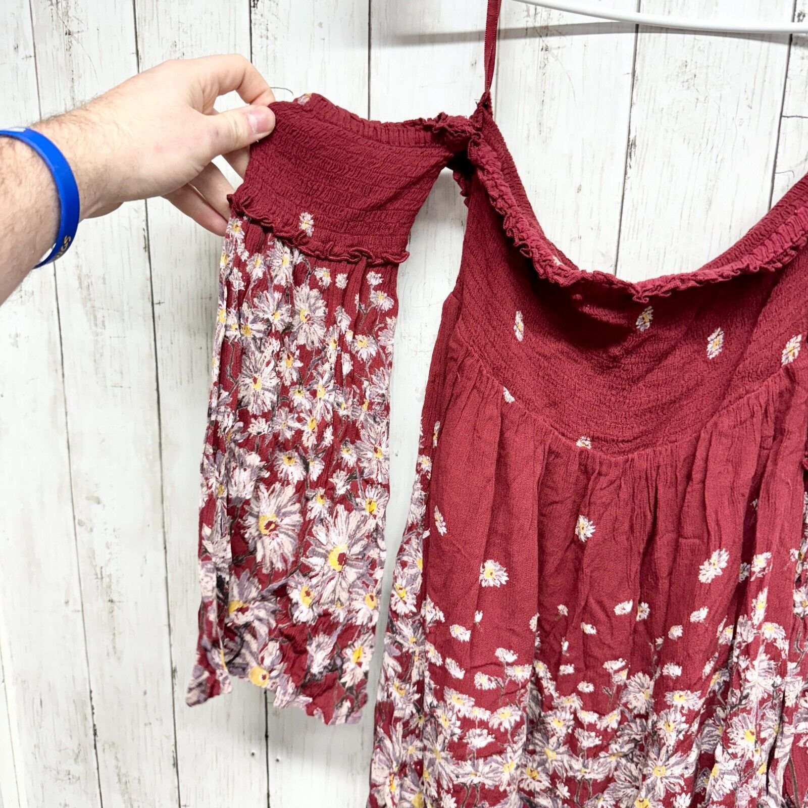 Other ECOT'E Double Cold Shoulder Long Sleeve Floral Red Strapless Size S / US 4 / IT 40 - 5 Thumbnail