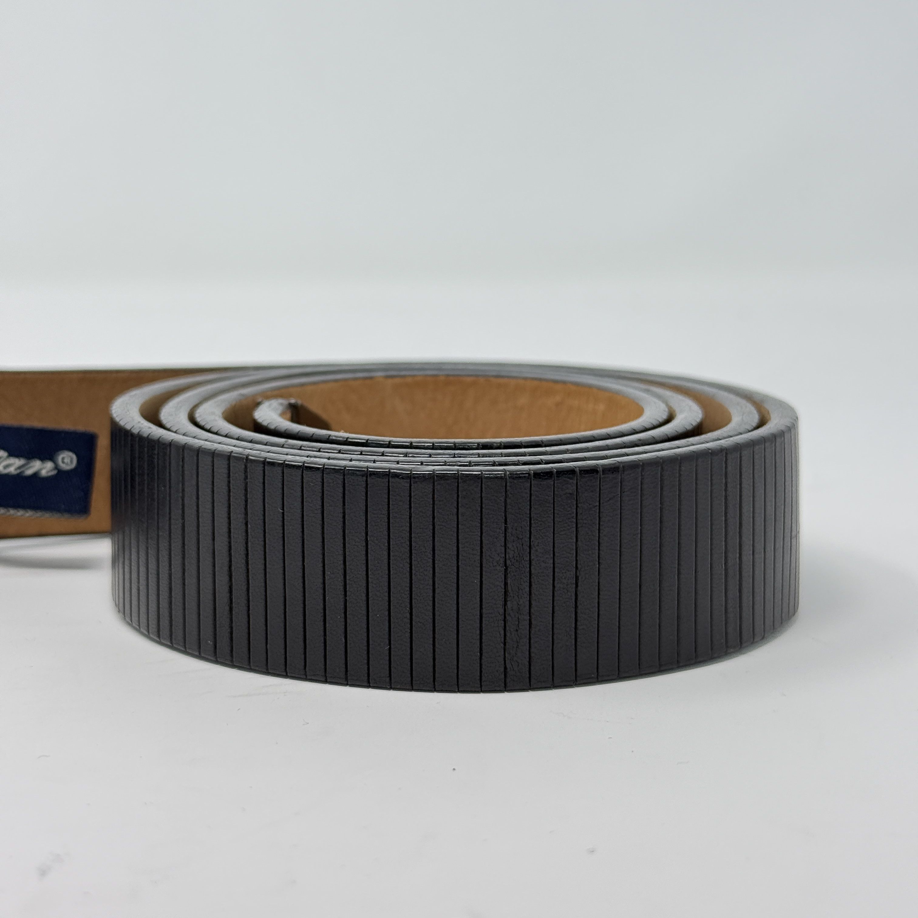 Other MEZLAN Black Leather Belt | Sz 40 | SPAIN made RIBBED Size 40 - 3 Thumbnail