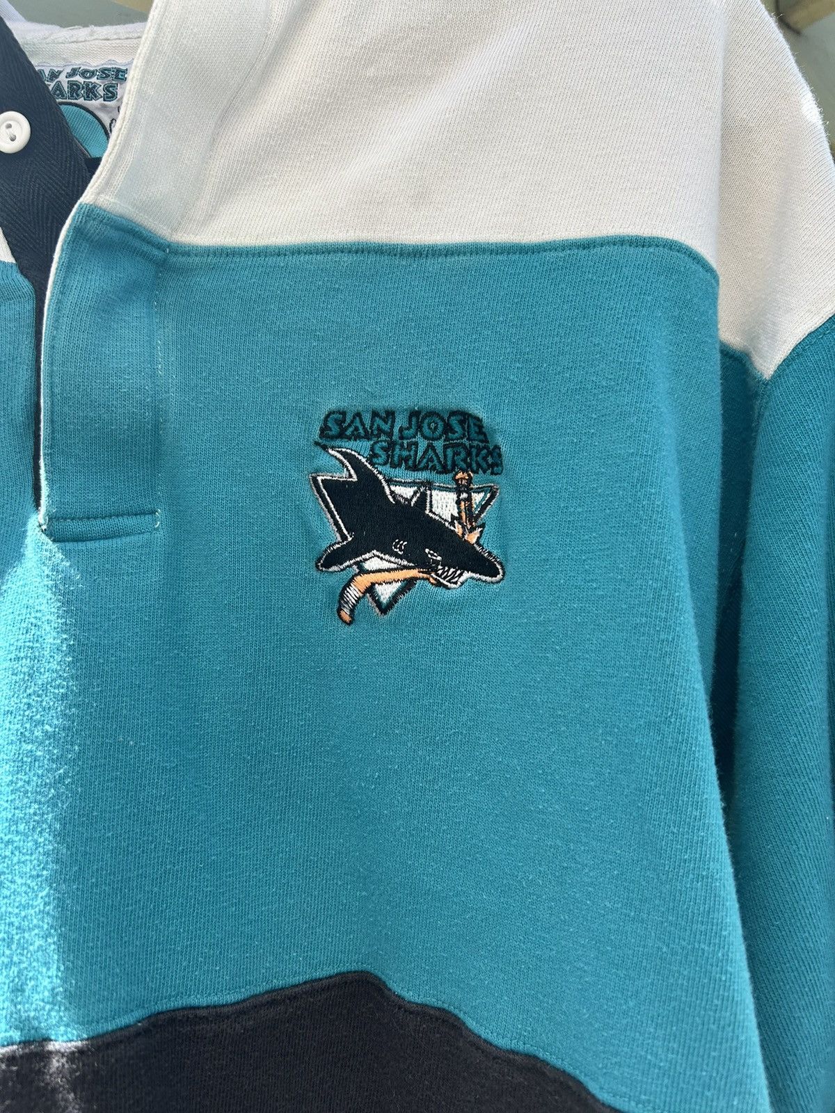 Vintage San Jose Sharks Shirt Size US L / EU 52-54 / 3 - 2 Thumbnail