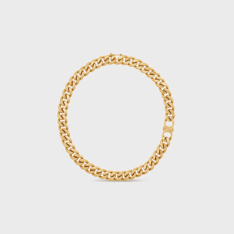 Celine o1loc1c0226 Size :OS/Triomphe Gourmette Necklace in Golden Size ONE SIZE - 1 Thumbnail