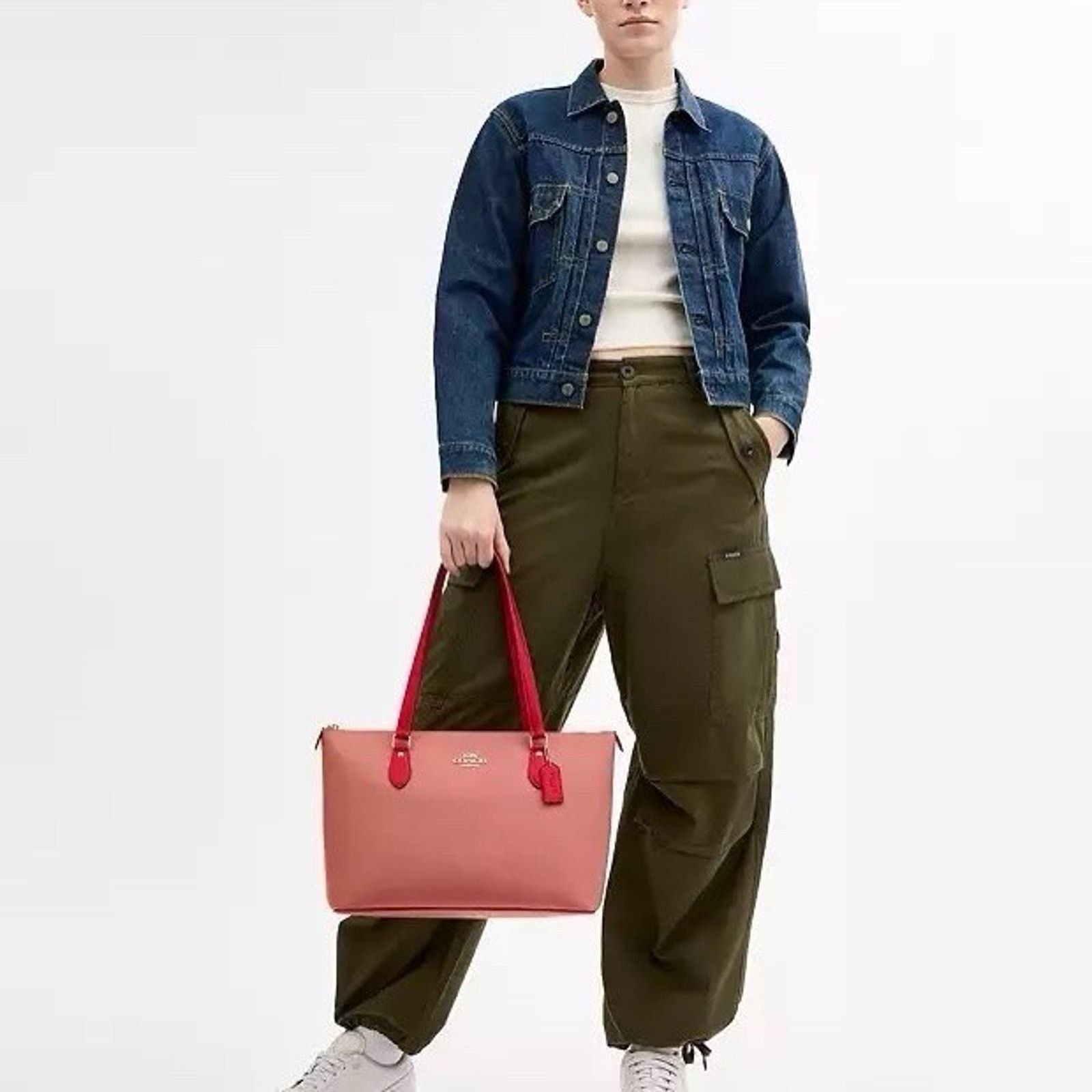 Coach NWT Coach Gallery Tote Bag Colorblock CAR35 Bold Red Size ONE SIZE - 7 Thumbnail