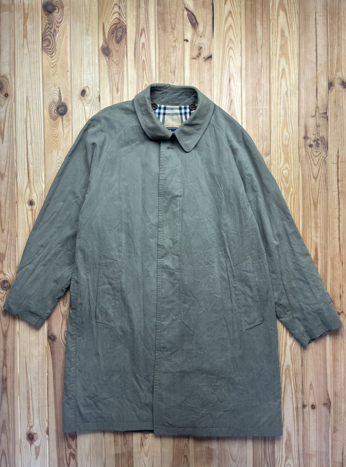 Burberry Burberrys Nova Check Vintage Trench Coat Olive Size US L / EU 52-54 / 3 - 2 Thumbnail