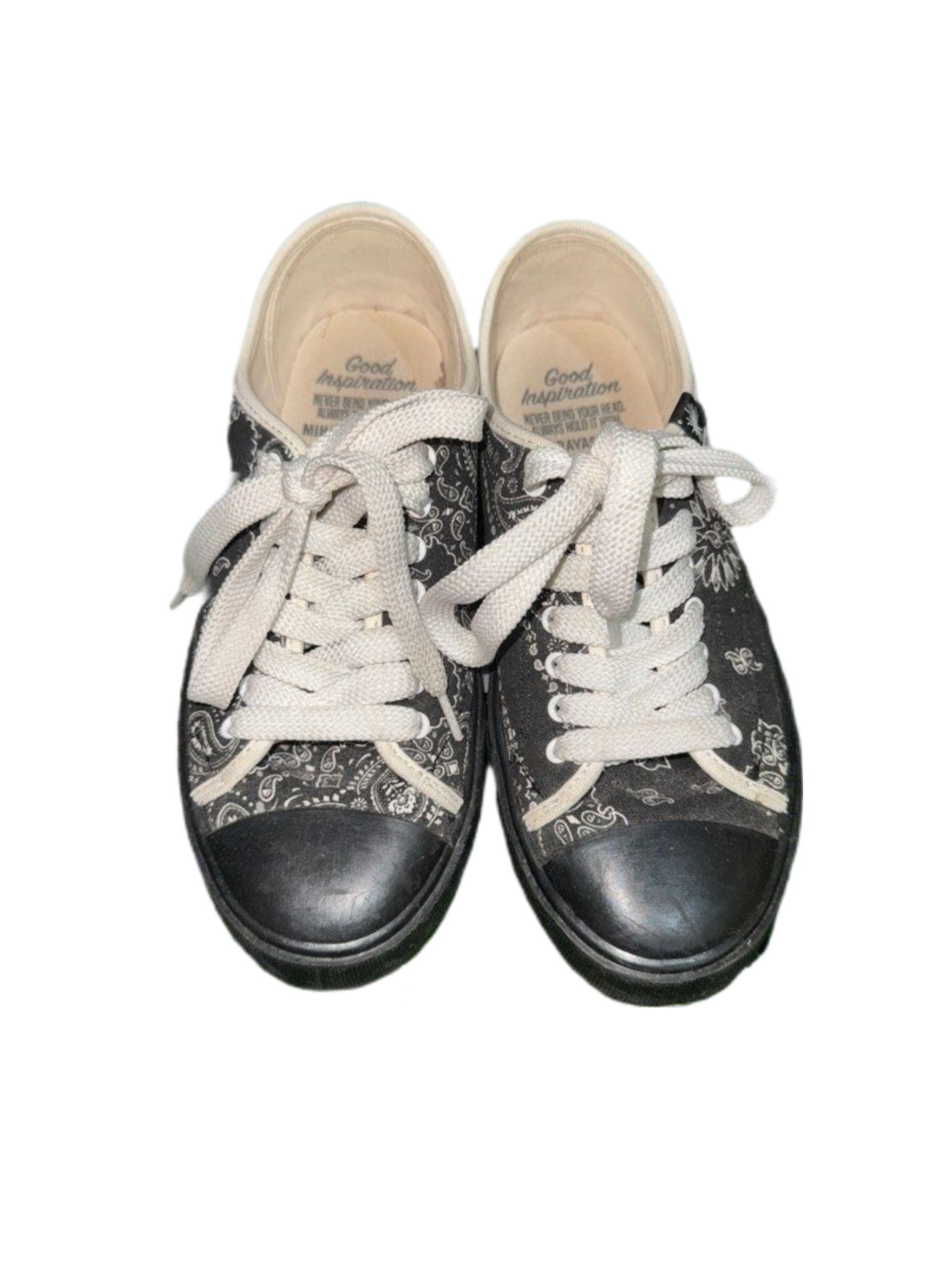 Maison MIHARA YASUHIRO Black Paisley Low Top Trainers Size US 6 / EU 39 - 2 Thumbnail