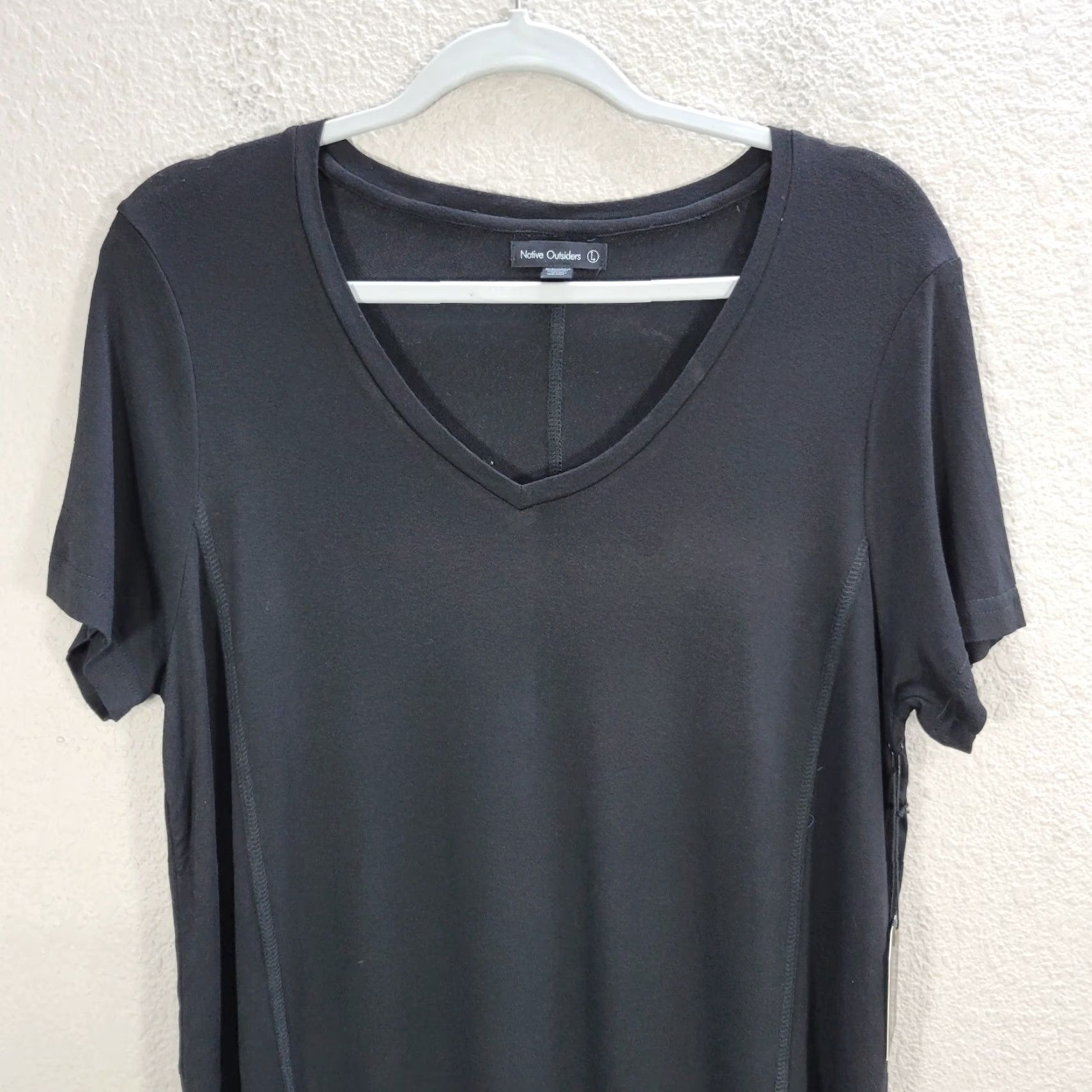 Native Native Outsiders Black T-Shirt Dress Short Sleeve Casual Sz L NWT Womens Rayon Dress Length Short T-Shirt Dress Black Size L / US 10 / IT 46 - 4 Thumbnail