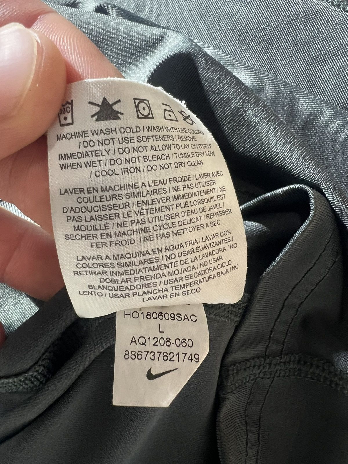 Nike Nike Shirt Mens L Grey / Black L/S Camo Performance Dri-FIT Size US L / EU 52-54 / 3 - 8 Thumbnail