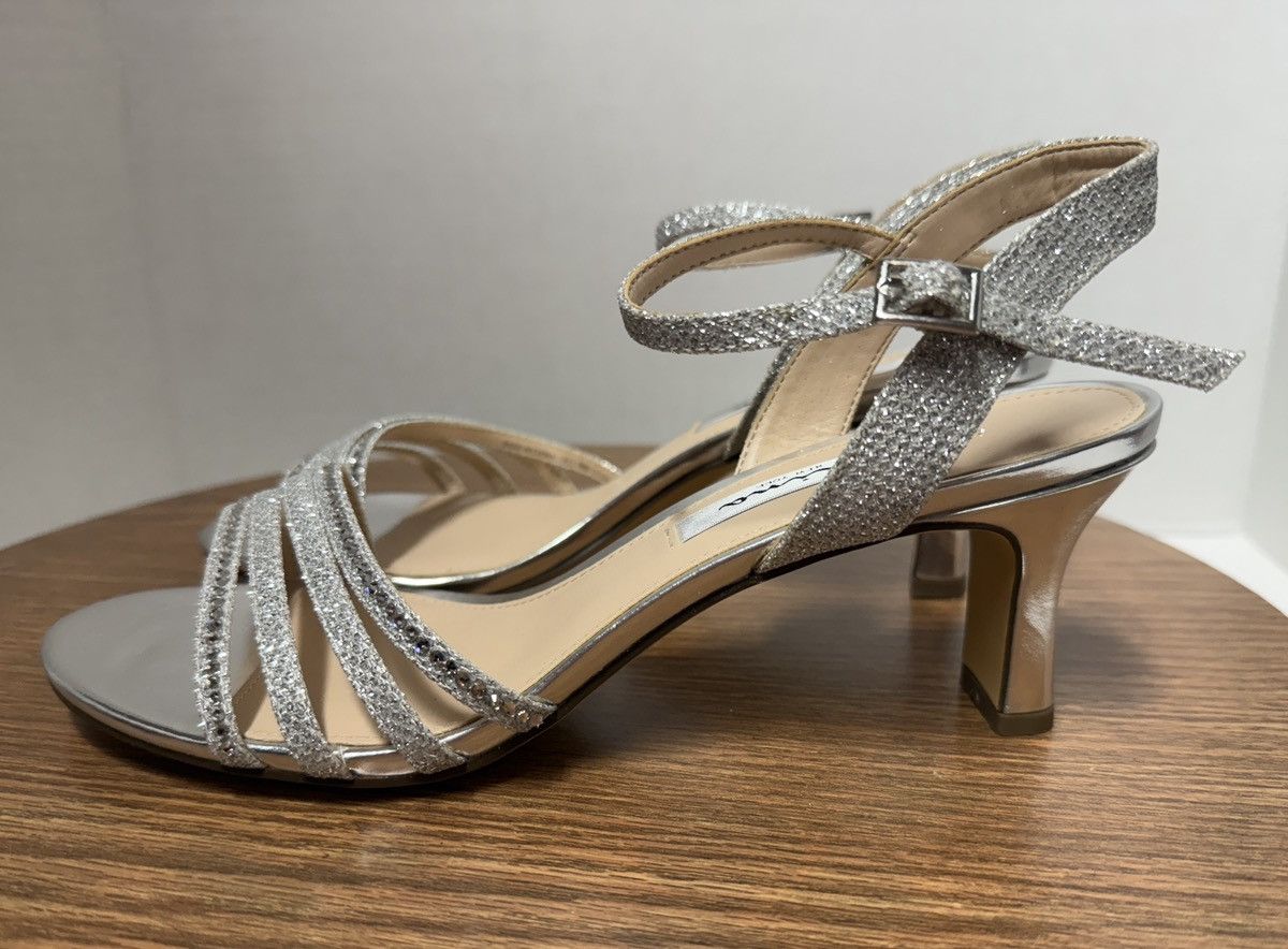Designer Nina Nelena Silver Dreamland Rhinestone Heels NIB Size 8 M Size US 8 / IT 38 - 3 Thumbnail