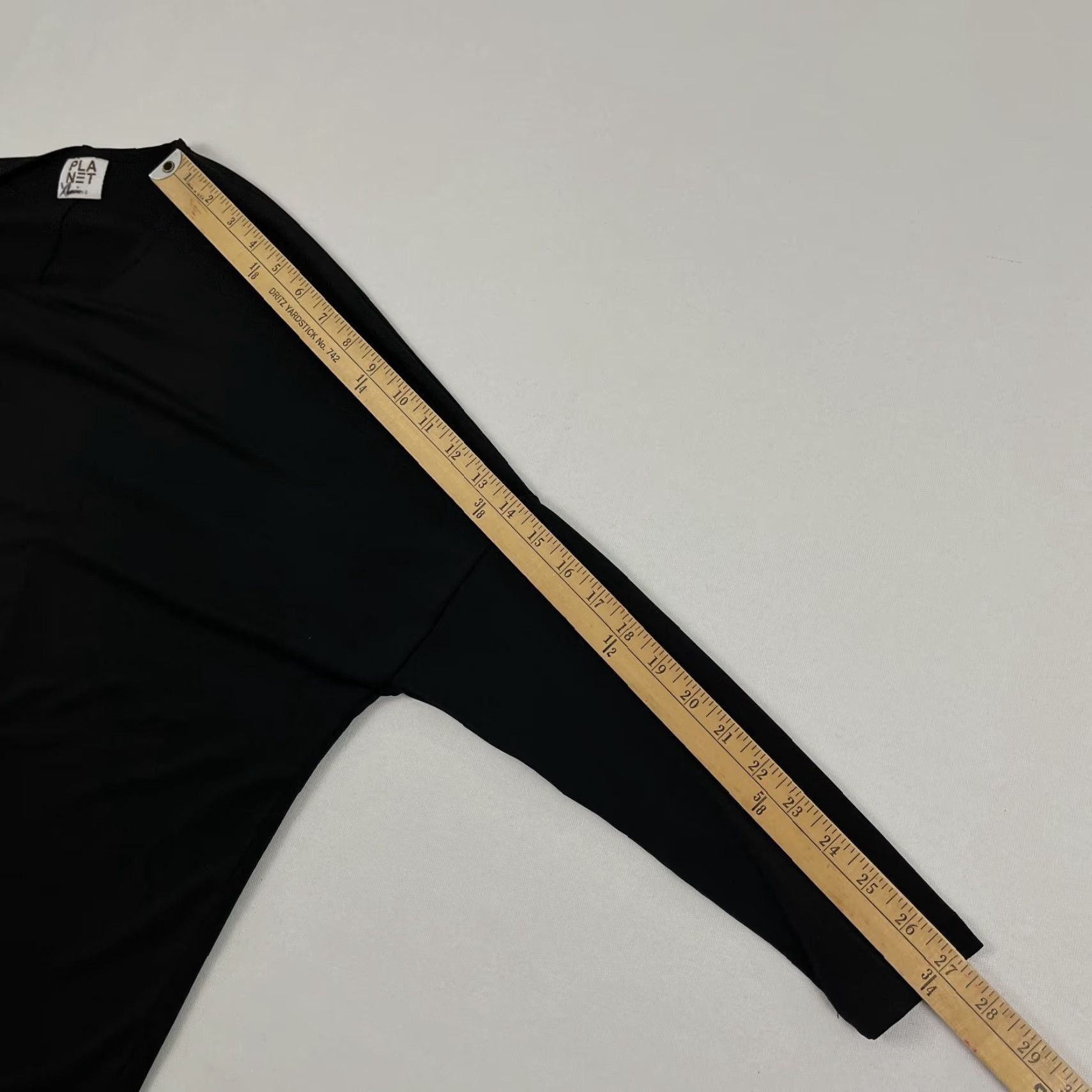 Vintage Planet by Lauren G Blouse Womens OSFA Black Oversized Boxy Dolman Sleeve Minimal Shirt Adults OSFA Black Size ONE SIZE - 5 Thumbnail