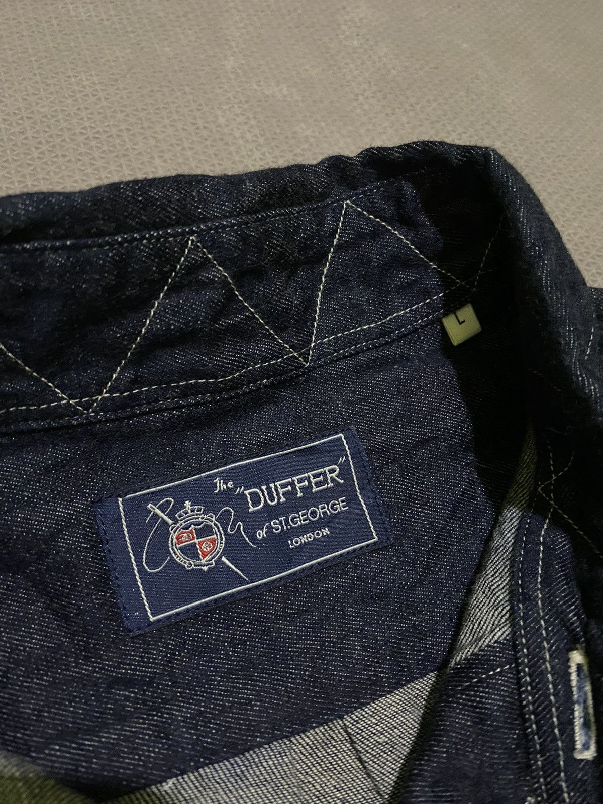 20471120 × Japanese Brand Duffer denim blue indigo long shirt Size US L / EU 52-54 / 3 - 6 Thumbnail