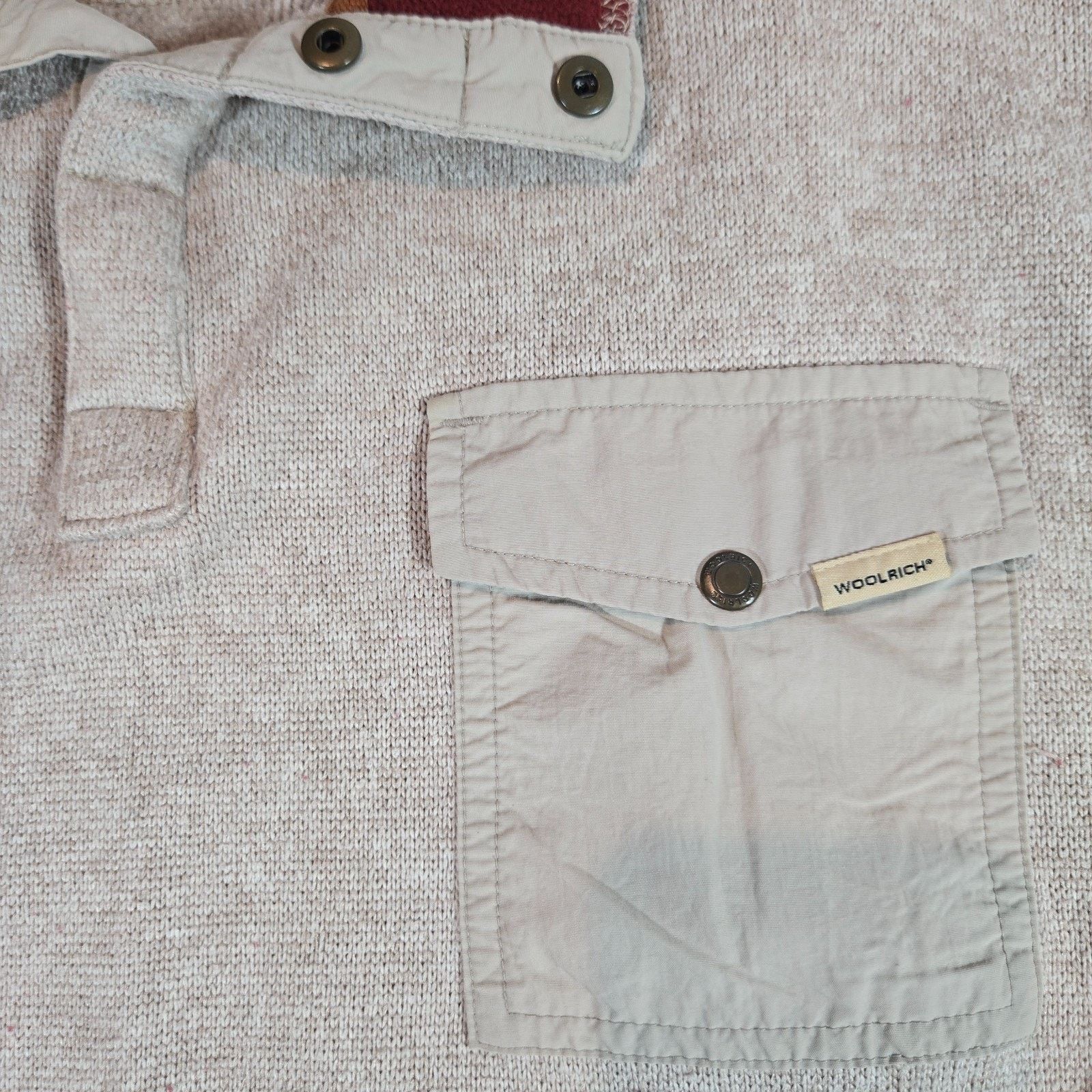 Woolrich Woolen Mills Woolrich Fleece Henley Pullover XXL Beige 1/4 Snap Knit Size US XXL / EU 58 / 5 - 2 Thumbnail