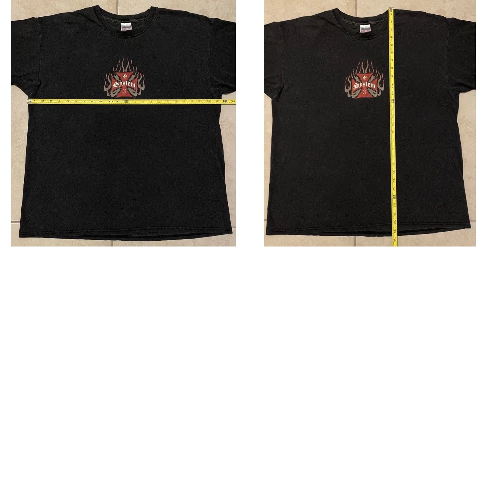 JNCO VINTAGE Iron Cross Faded Flames Shirt XL Black MENS T-Shirt Short Sleeve Punk Rock Biker Skate Surf 90s Y2K JapanNo? Size US XL / EU 56 / 4 - 9 Thumbnail