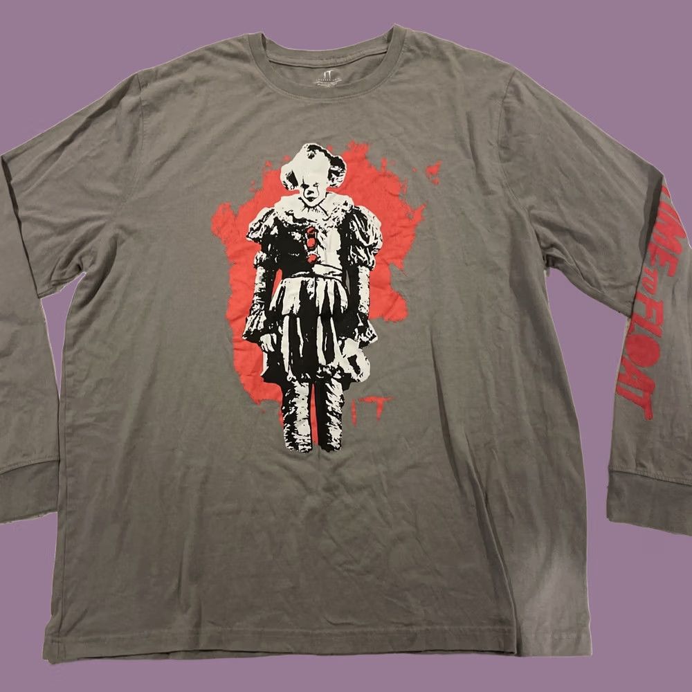 Vintage It Chapter Two Clown Movie Men’s Long Sleeve Gray T-Shirt 2XL Size US XXL / EU 58 / 5 - 1 Thumbnail