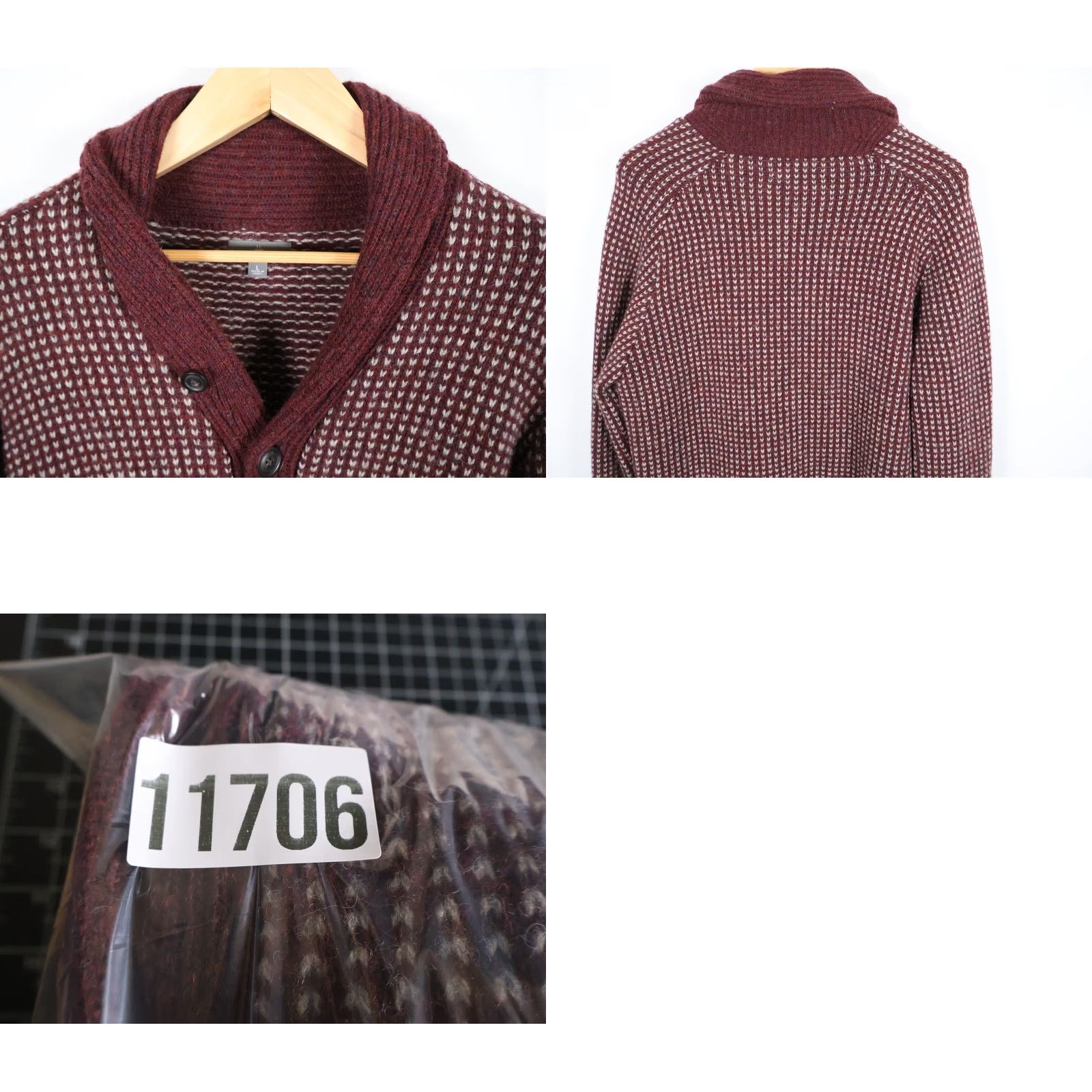 Vintage VINTAGE L.L. Bean Wool Cardigan Sweater Mens Large Red Birdseye 90s Retro Hipster Preppy Dad Geometric Knit Light Heavyweight Cardigan Size US L / EU 52-54 / 3 - 9 Thumbnail