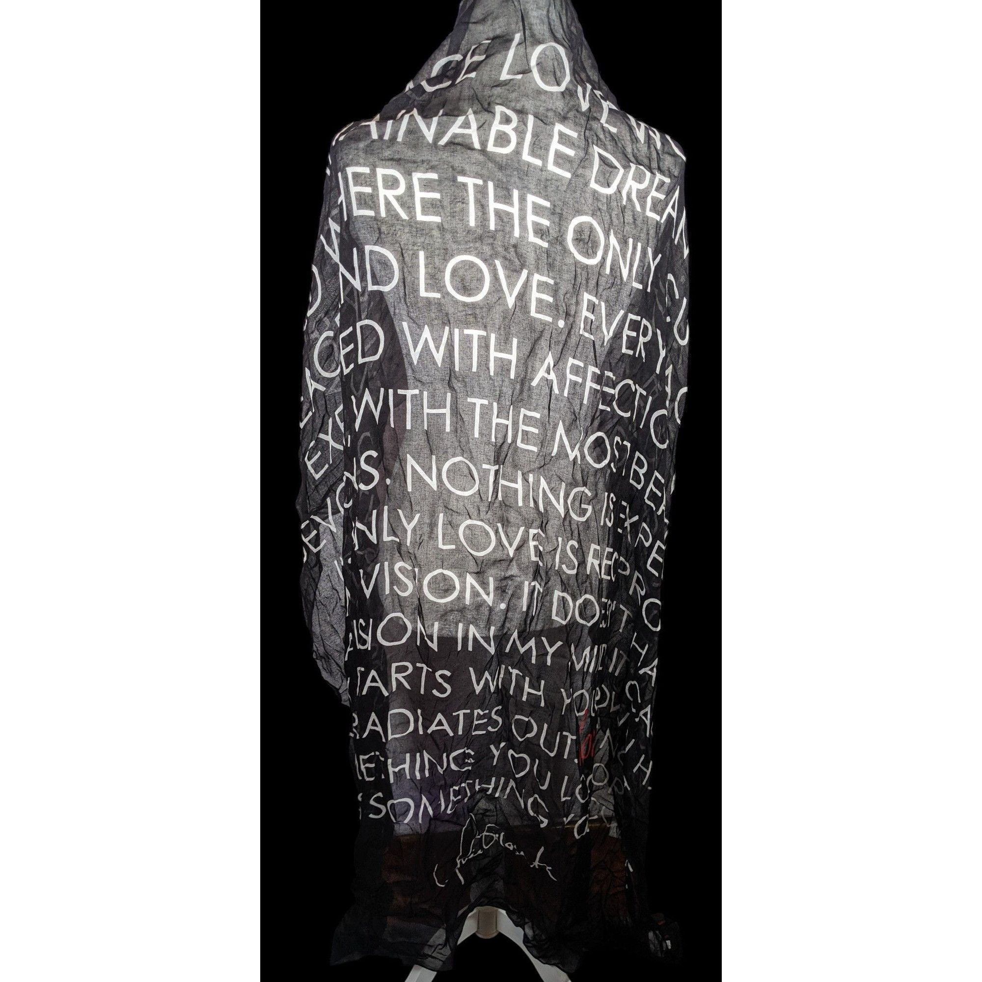 Other Alina Villasante I Am Love Black Semi Sheer Scarf/Shawl/Wrap Size ONE SIZE - 1 Thumbnail