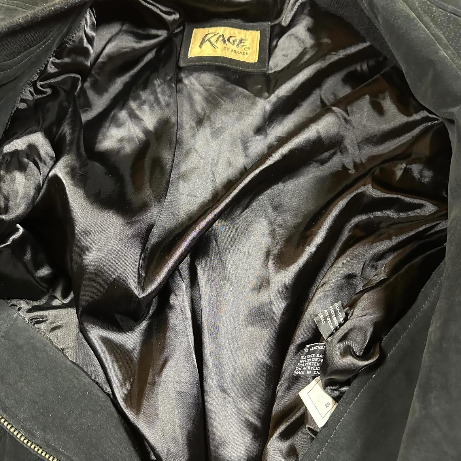 Other Rage by Mirage Men's Bomber Jacket Large Black Leather Suede Size US L / EU 52-54 / 3 - 3 Thumbnail