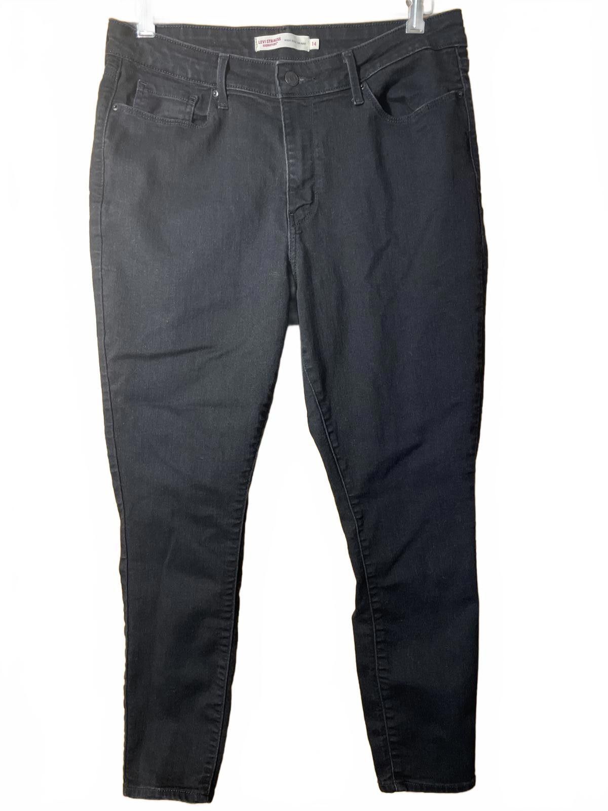 Other Levi Strauss & Co Jeans Women's Sz 14 Black High Rise Skinny Size 34" / US 12 / IT 48 - 1 Thumbnail
