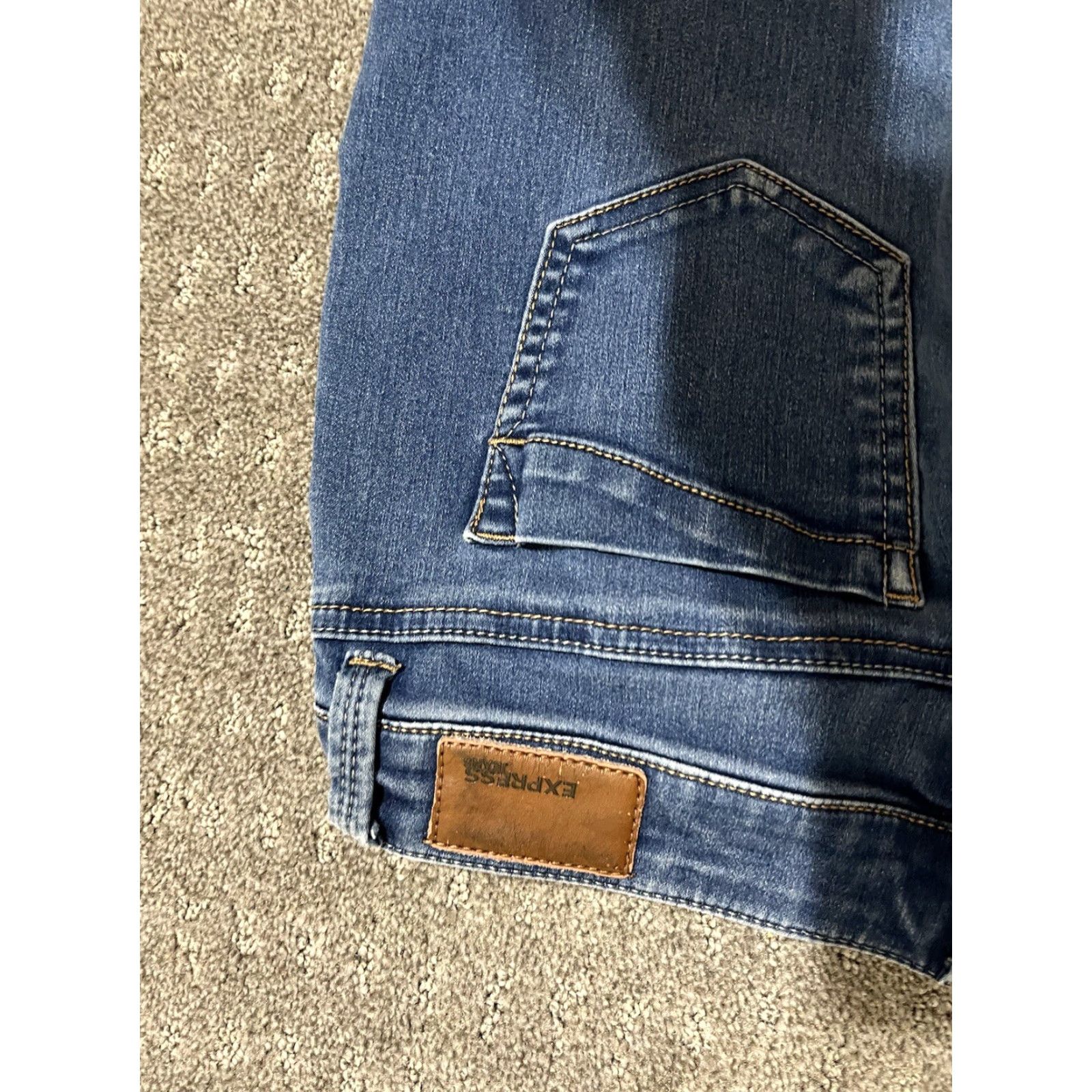 Express EXPRESS Women's Jeans Main Selling Point Cropped Denim Adult Blue Size 8 Stretch High Rise 11 In Vintage No Mens Womens Boys Girls Size 30" / US 8 / IT 44 - 3 Thumbnail