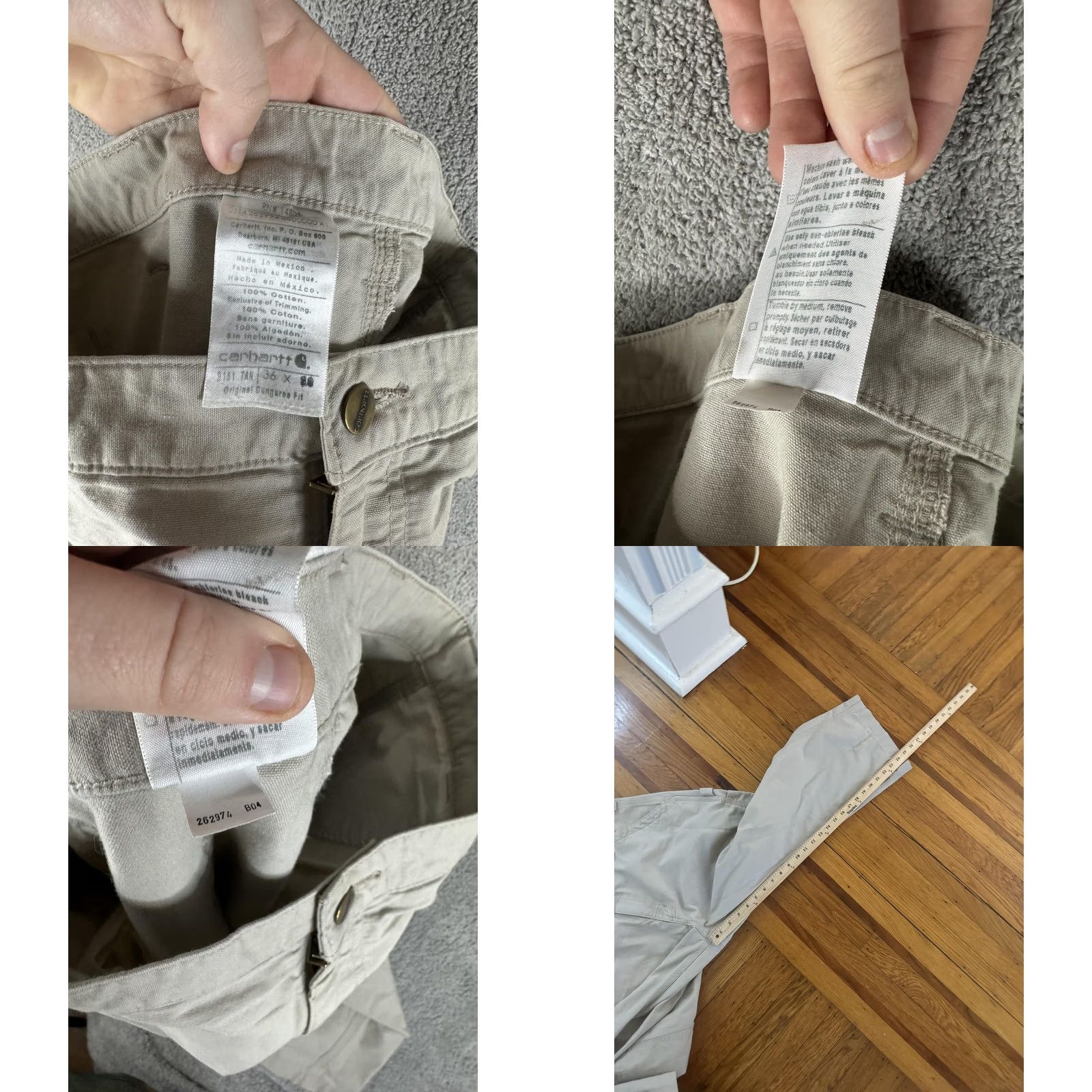 Carhartt Carhartt Pants Mens 36x30 Tan Beige Canvas B151 Carpenter Work Dungaree Utility Jeans Pants Mens Canvas Workwear Hammer Loop Size US 36 / EU 52 - 10 Thumbnail